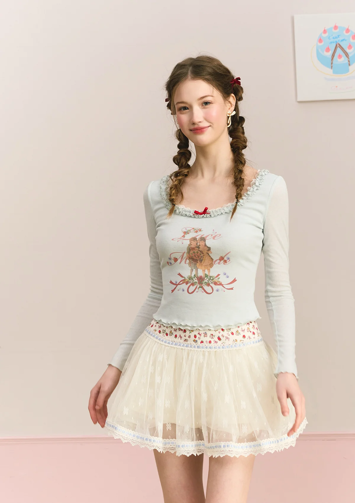 Curve & Plus Little Berry Chef Bottom Shirt - Thrancidy