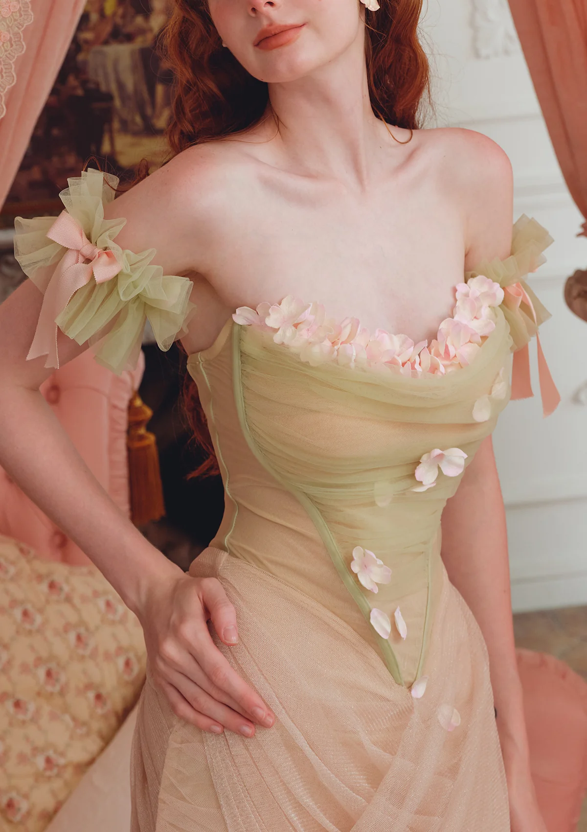 coute Les Fleurs Tomber Dress - Thrancidy
