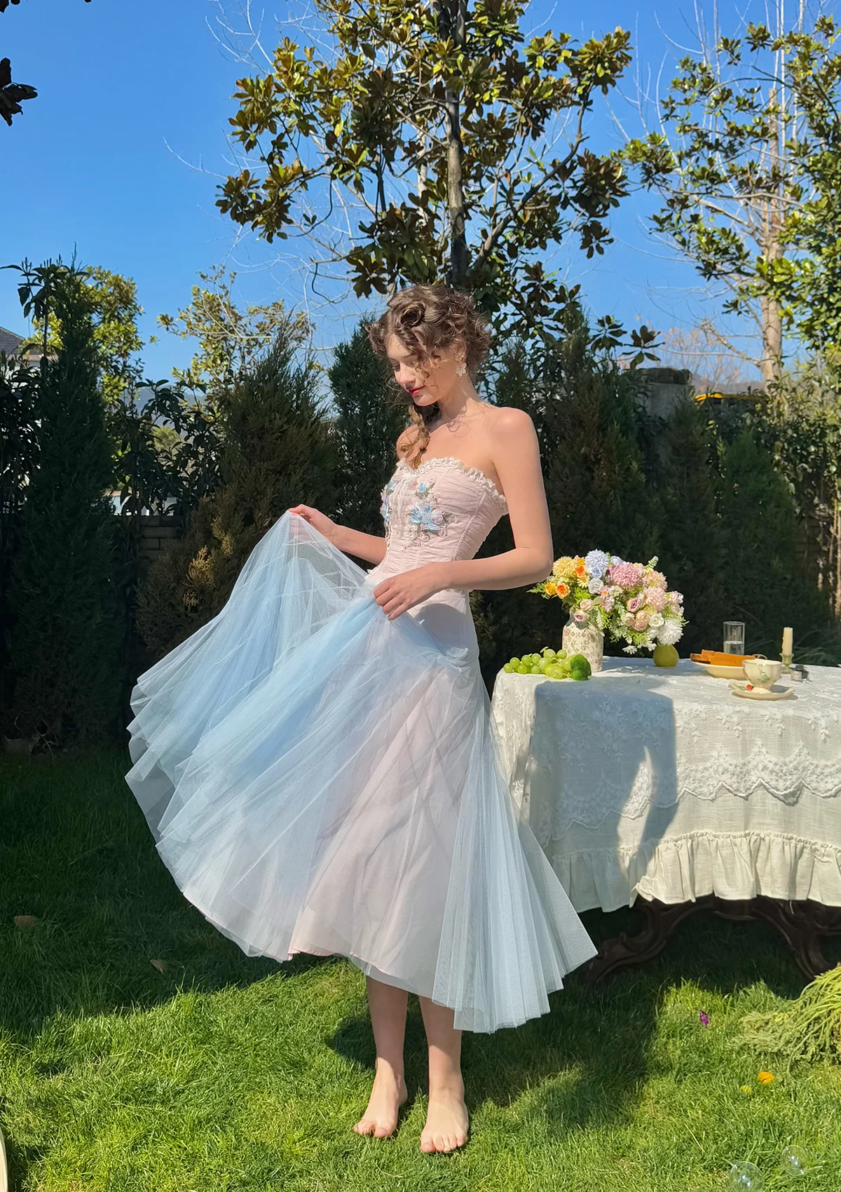 The Blue Lily Gauze Skirt - Thrancidy