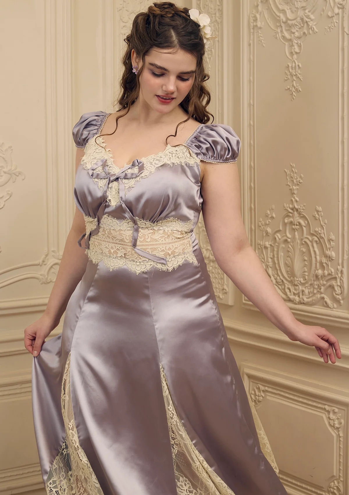 Curve & Plus Rosace Lavande Dress - Thrancidy