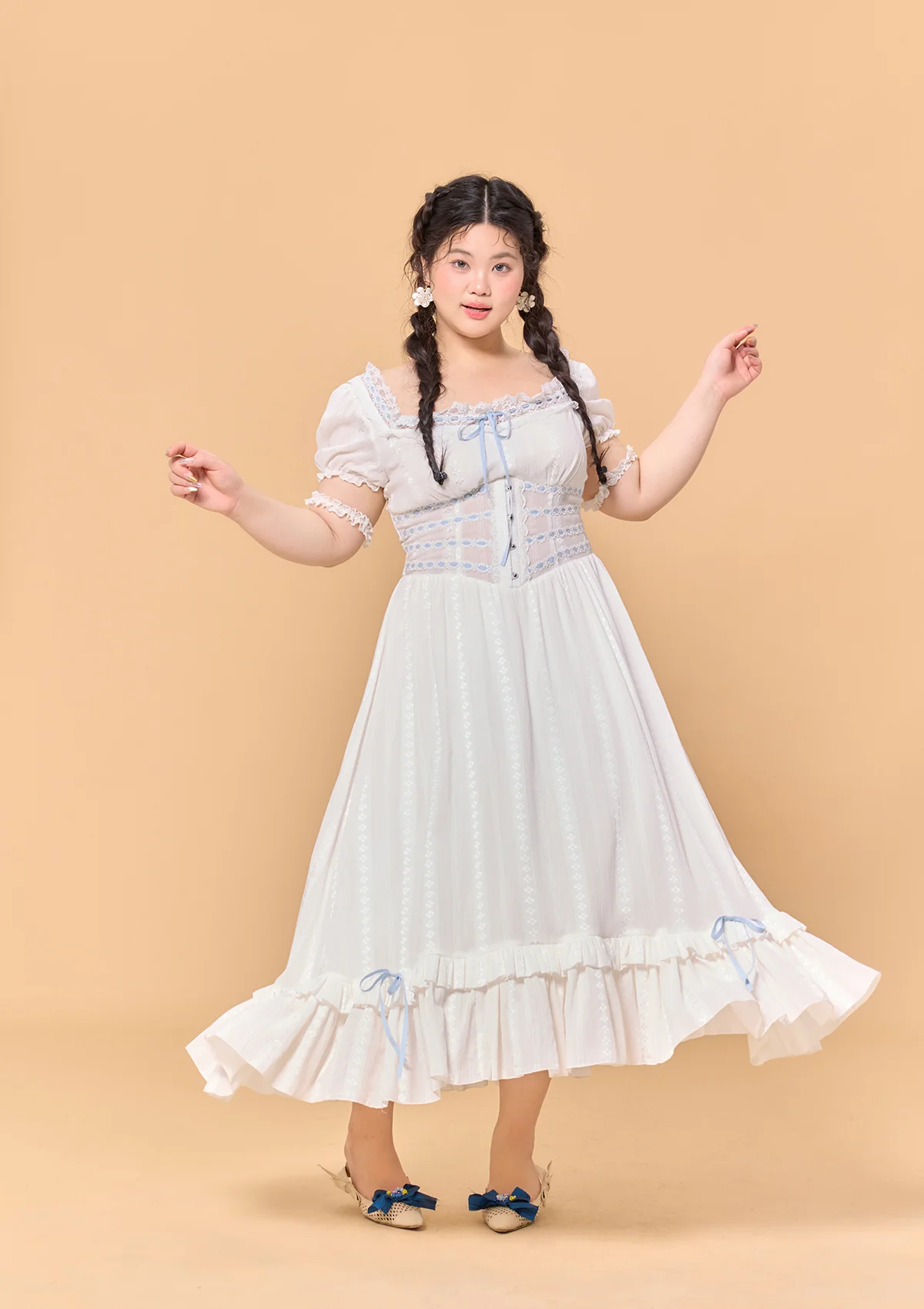 Curve & Plus Dear White Pages Dress - Thrancidy