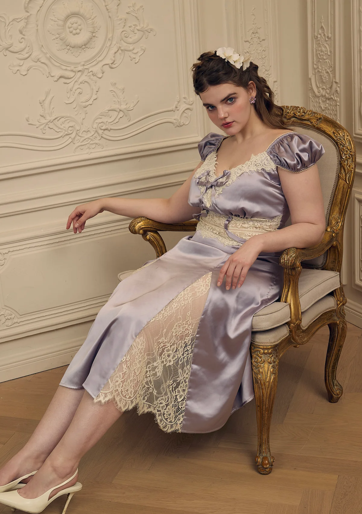 Curve & Plus Rosace Lavande Dress - Thrancidy