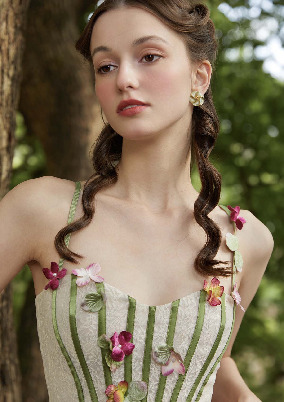 Flower Vine Phantom Corset Dress - Thrancidy