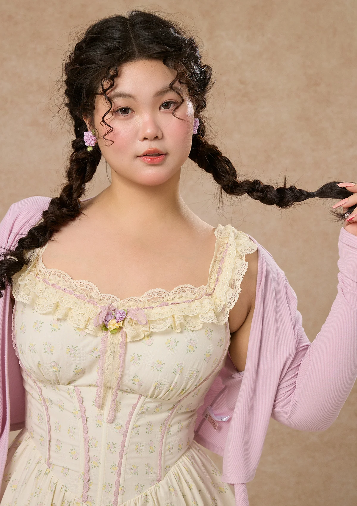 Curve&Plus Cream Clove Dress - Thrancidy