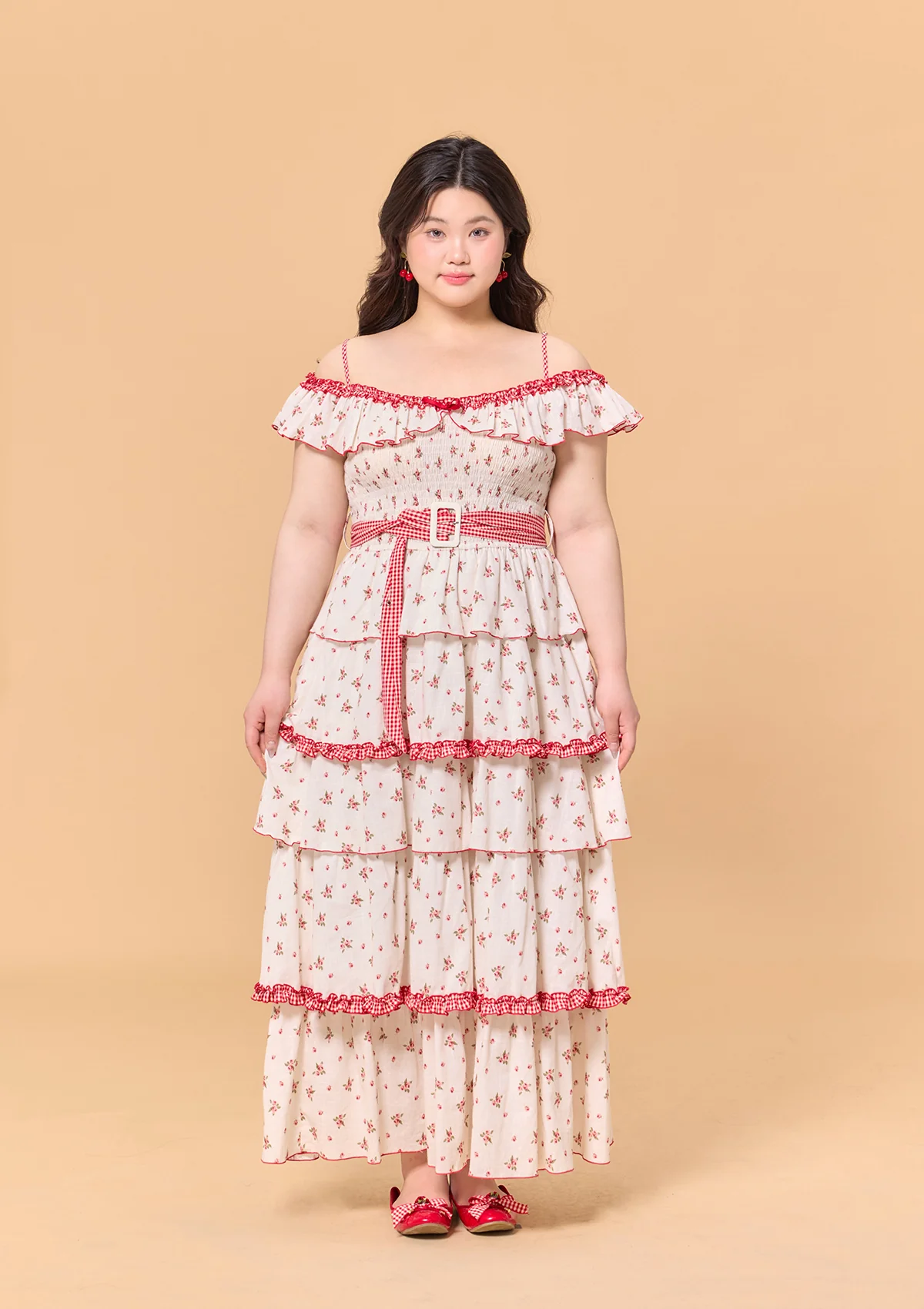 Curve & Plus Red Hood Maiden Dress - Thrancidy
