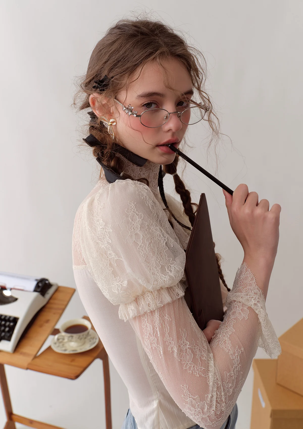 Berries Fashion Editor Underlay Lace Top - Thrancidy