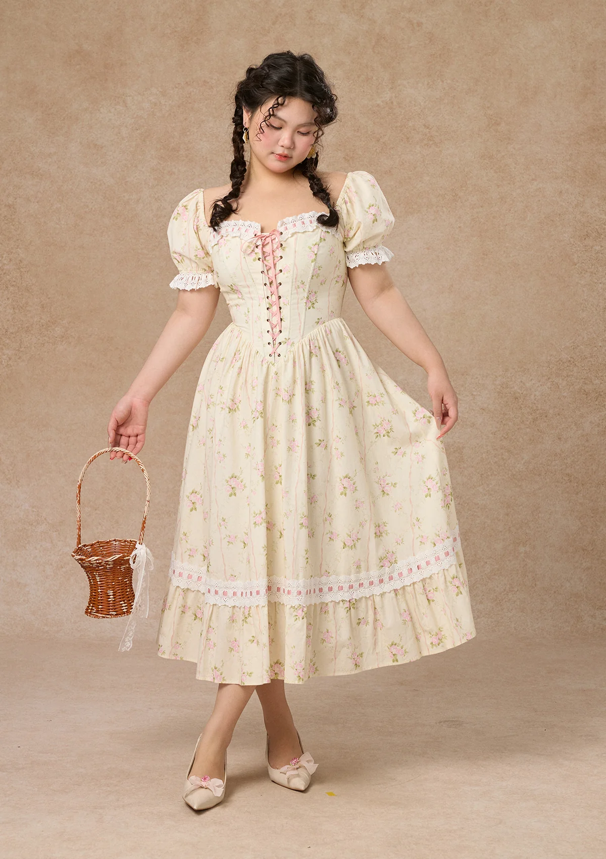 Curve & Plus Kapok Diary Corset Dress - Thrancidy