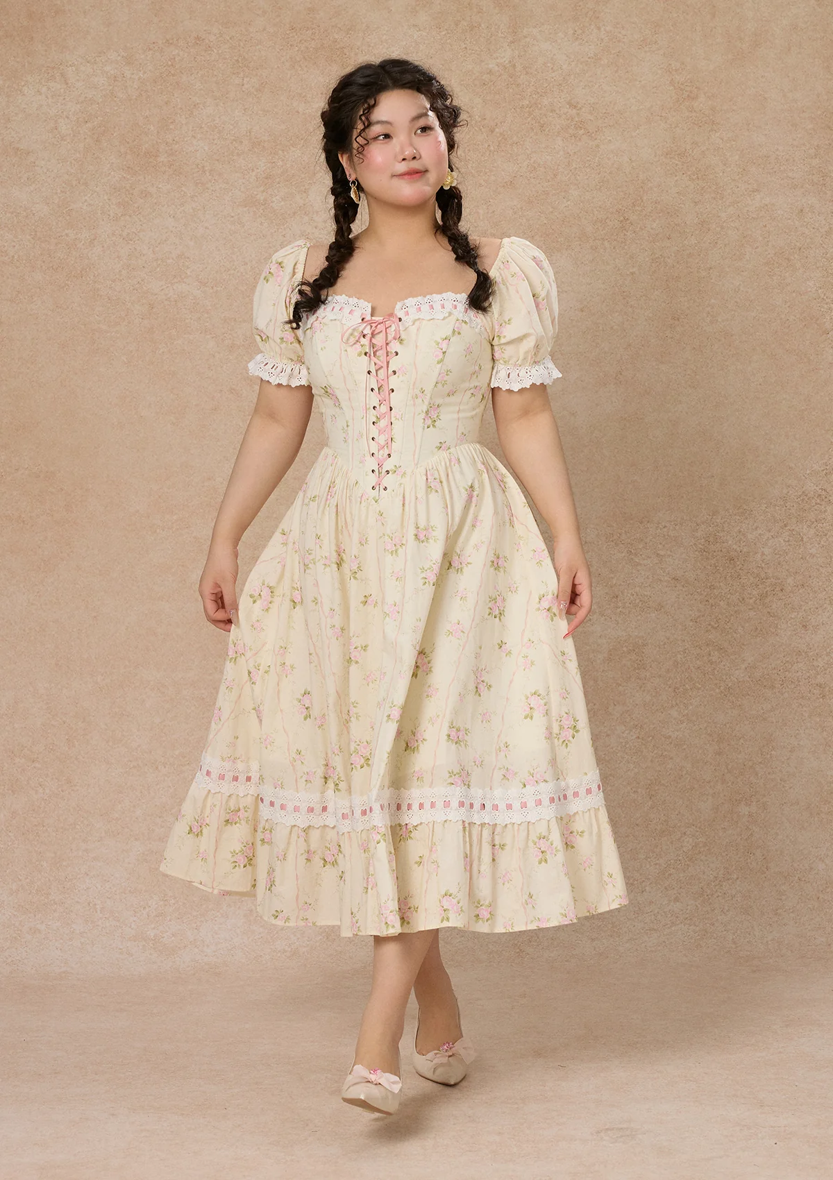 Curve & Plus Kapok Diary Corset Dress - Thrancidy