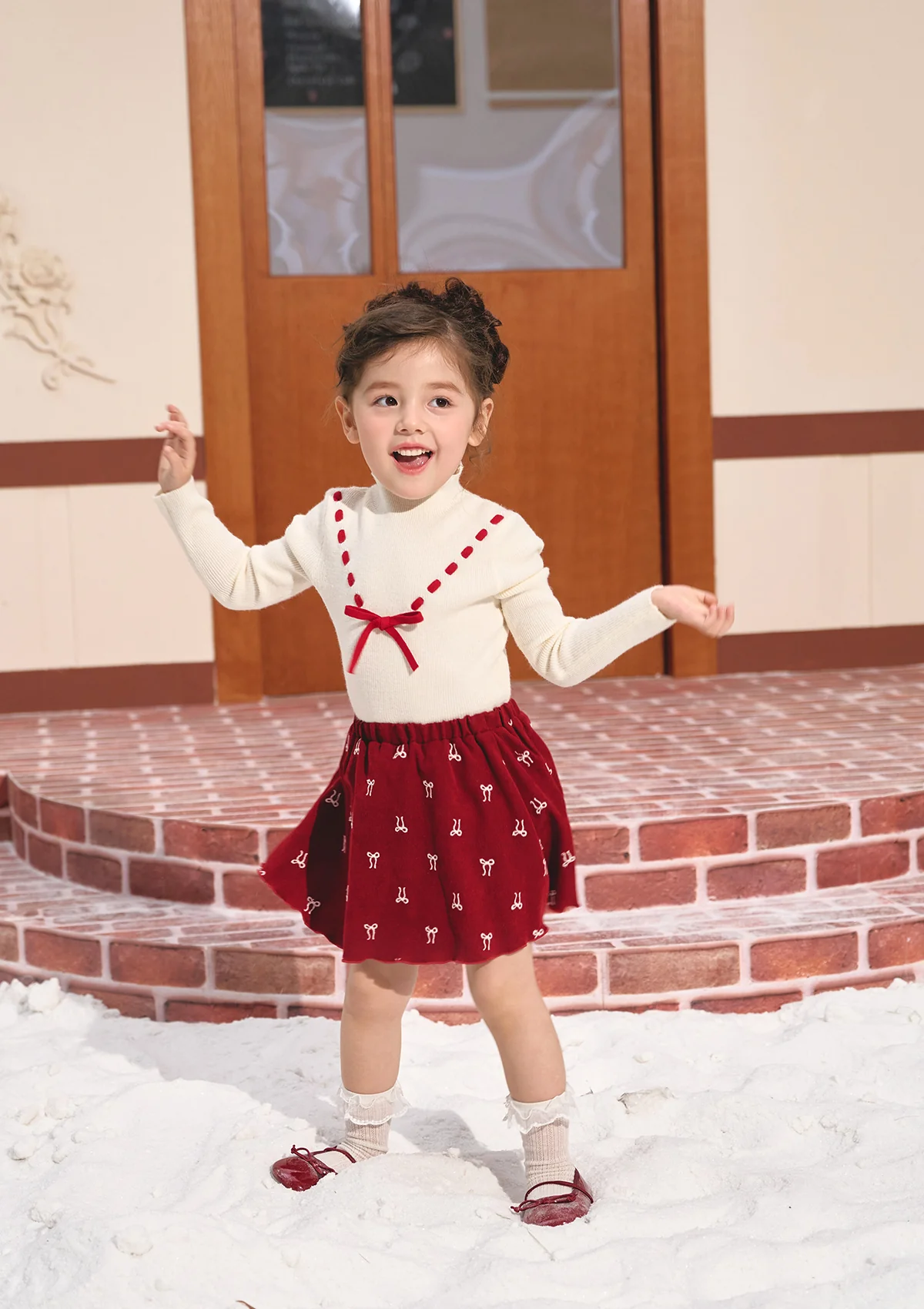 Toddler Girl Strawberry Post Office Knit Bottom Shirt - Thrancidy
