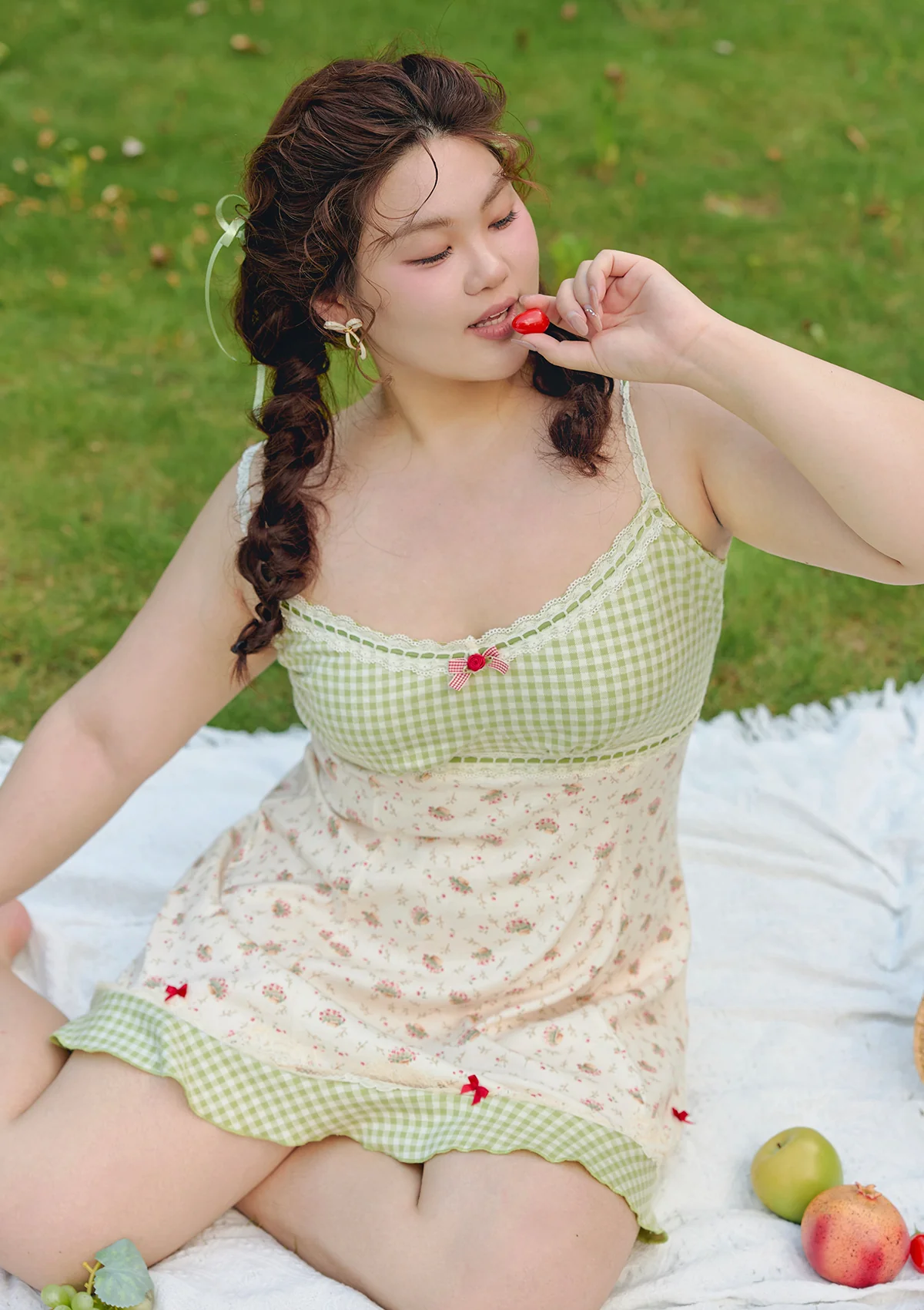 Curve & Plus Matcha Red Bean Dress - Thrancidy
