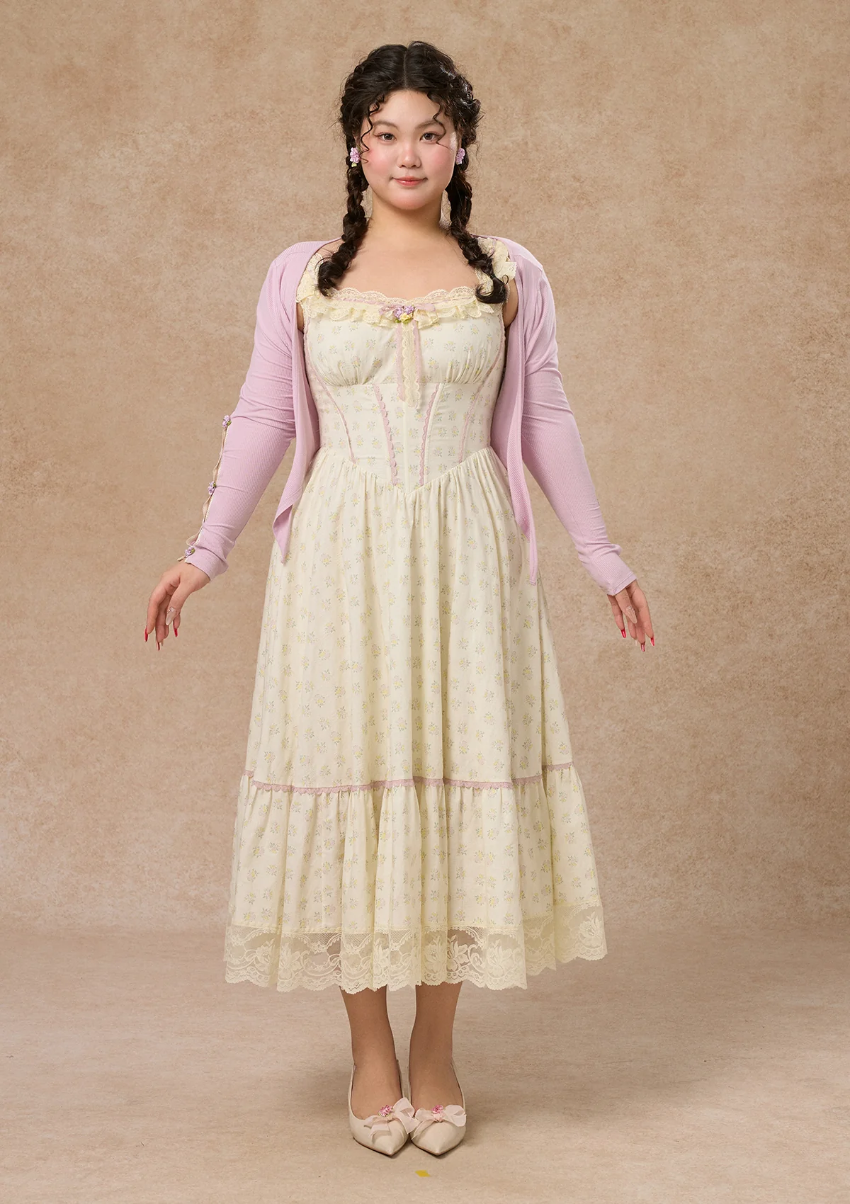 Curve&Plus Cream Clove Cardigan - Thrancidy