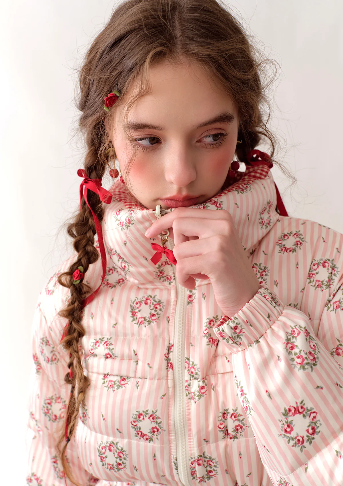 Strawberry Donazi Reversible 2-in-1 Down Jacket - Thrancidy