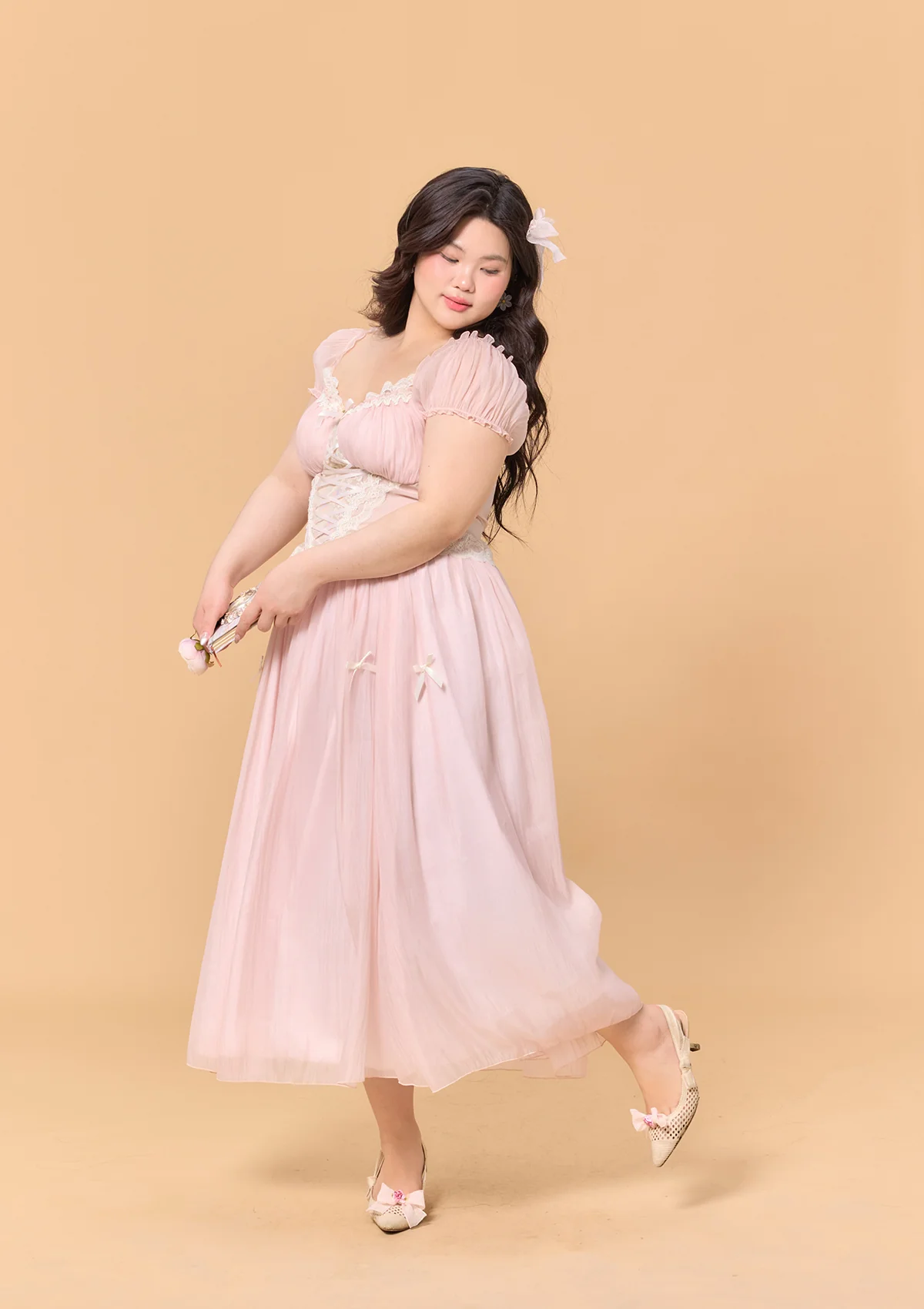 Curve & Plus Pink Mist Fairy Dress - Thrancidy