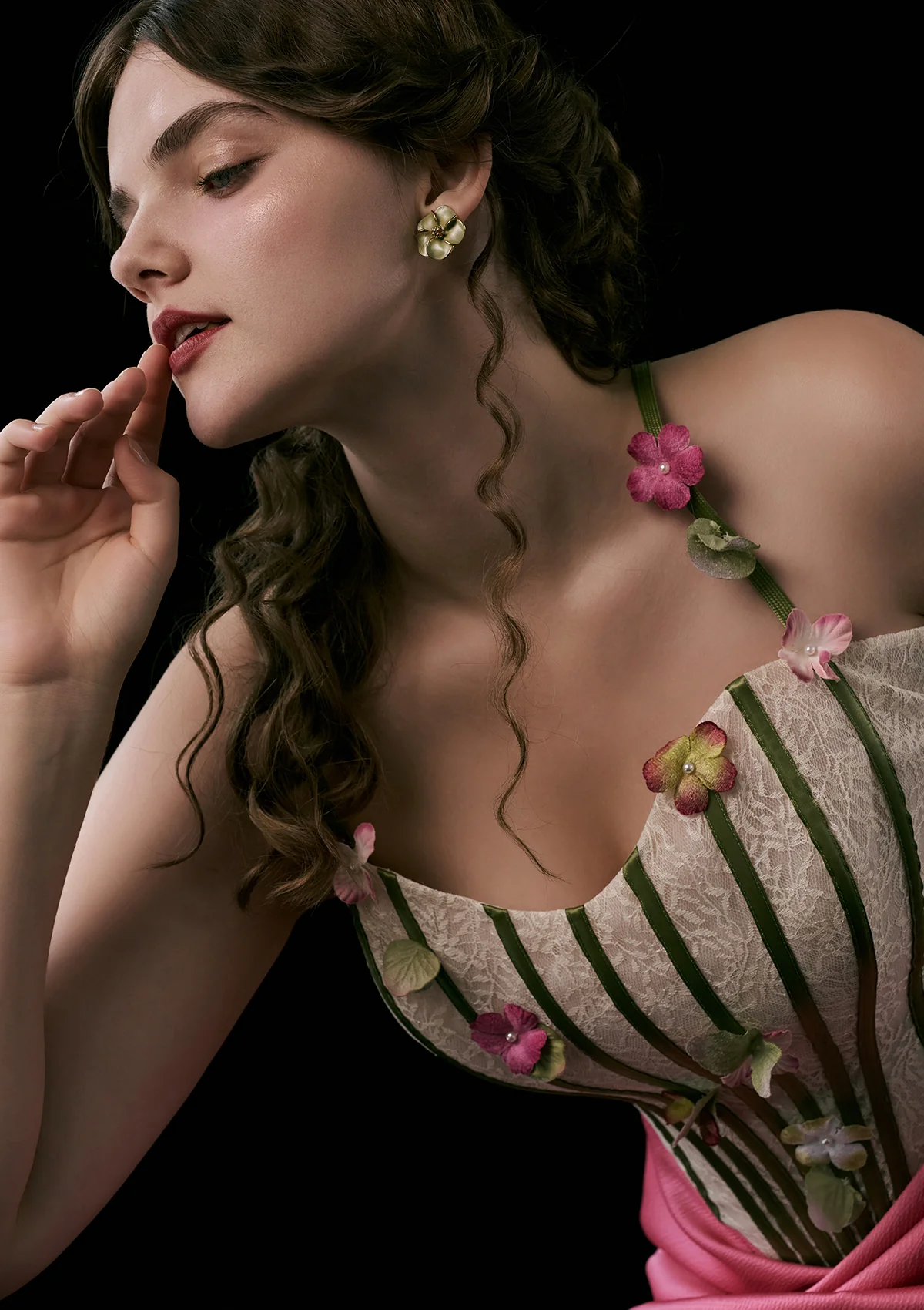 Curve & Plus Flower Vine Phantom Corset Dress - Thrancidy