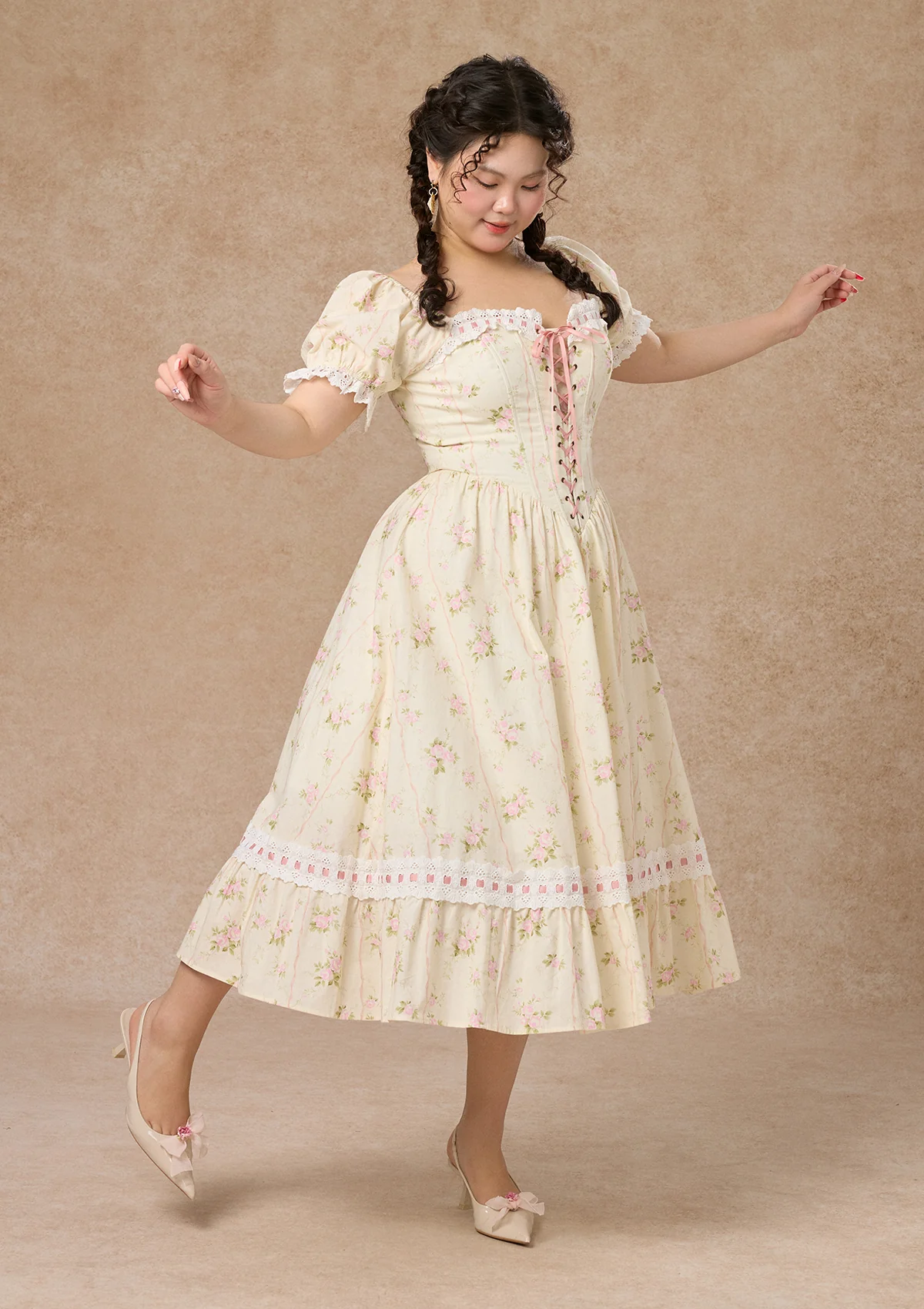 Curve & Plus Kapok Diary Corset Dress - Thrancidy