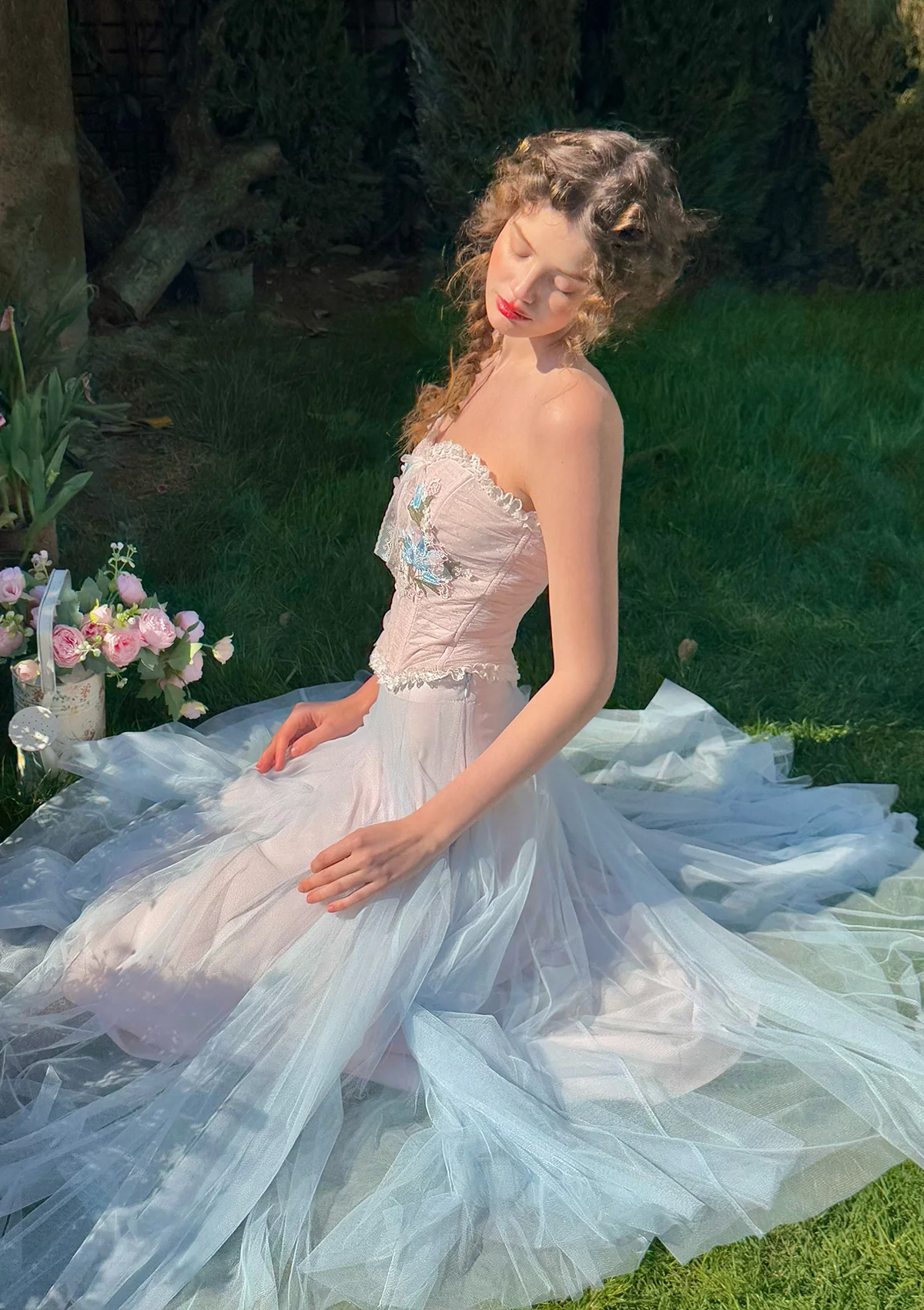 The Blue Lily Gauze Skirt - Thrancidy