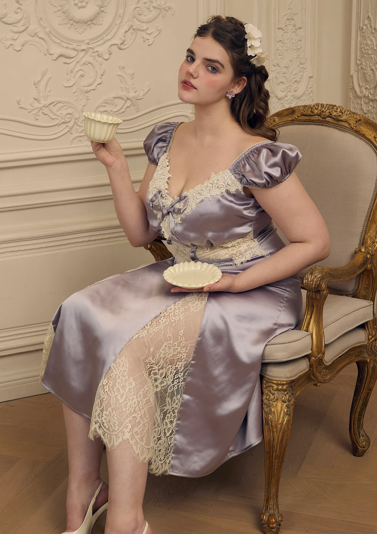 Curve & Plus Rosace Lavande Dress - Thrancidy