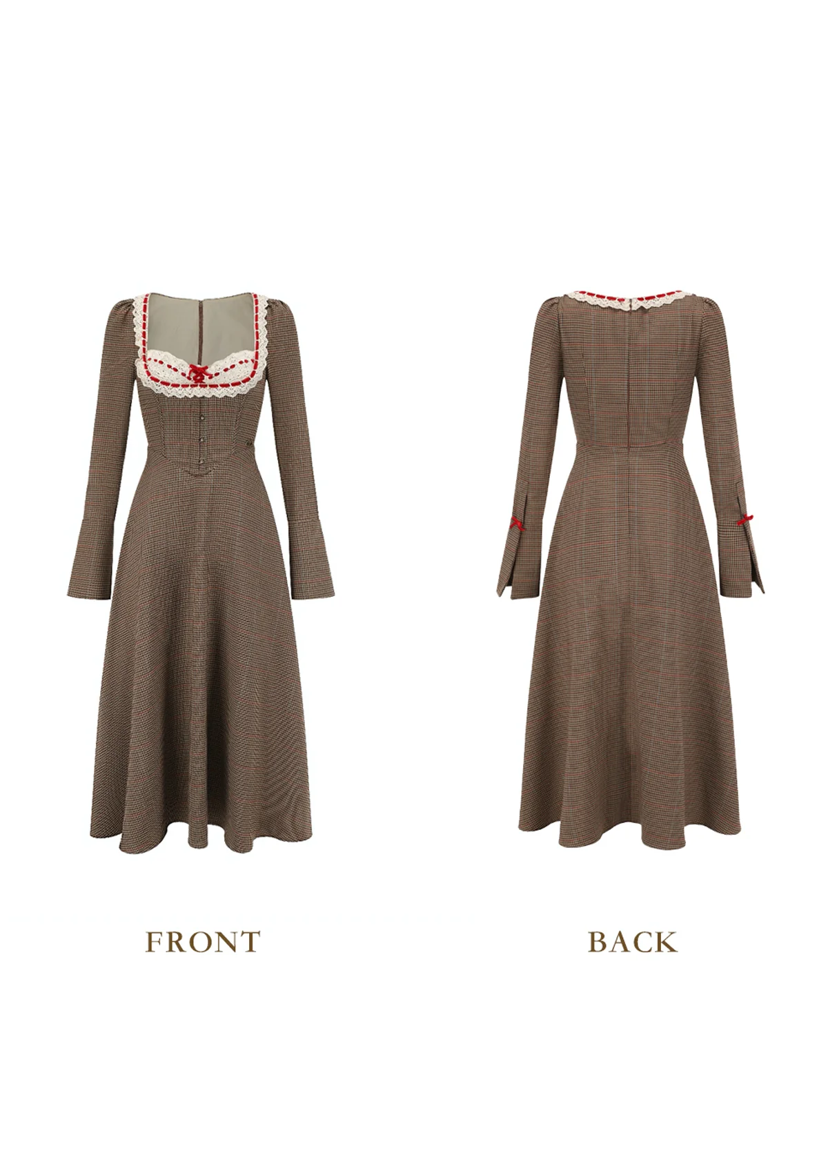 Duke's Manor Houndstooth Corset Dress - Thrancidy