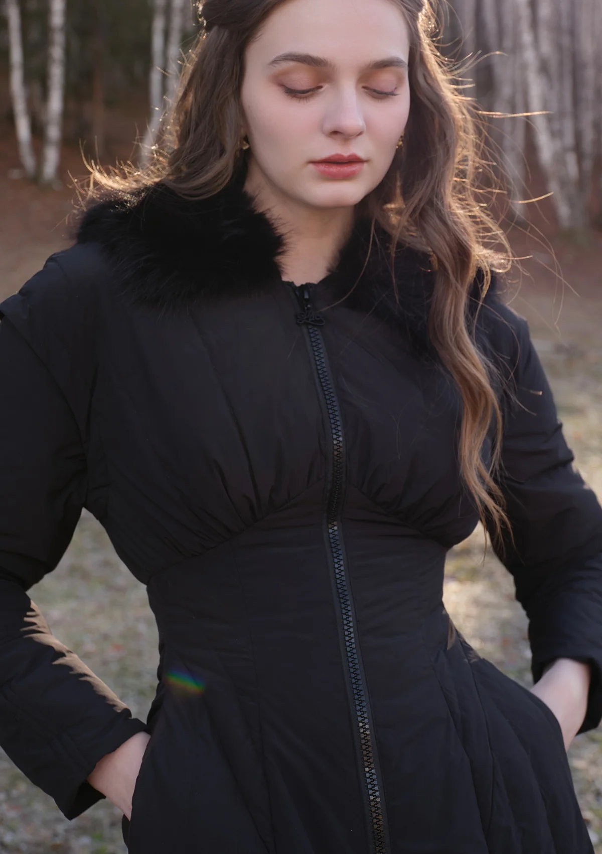 Paper Feather Down Coat(Black) - Thrancidy