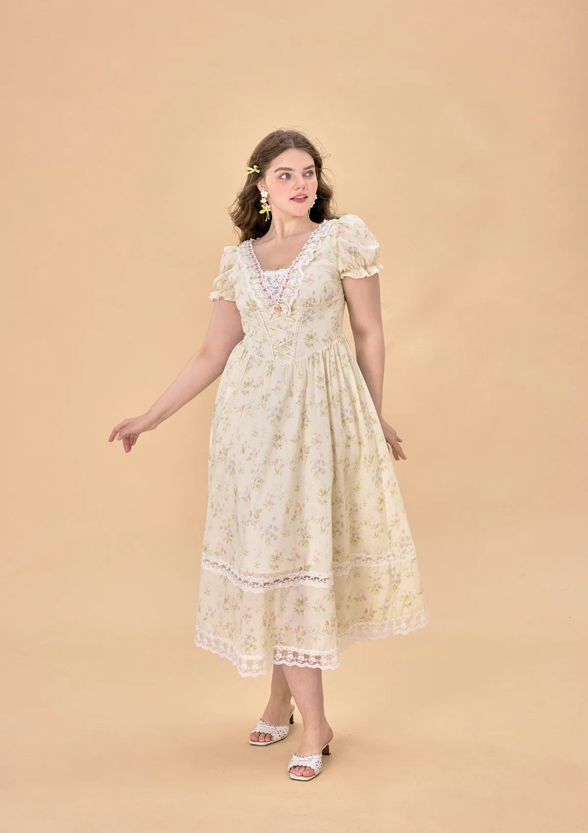 Curve & Plus Garden Tea Party Corset Dress - Thrancidy