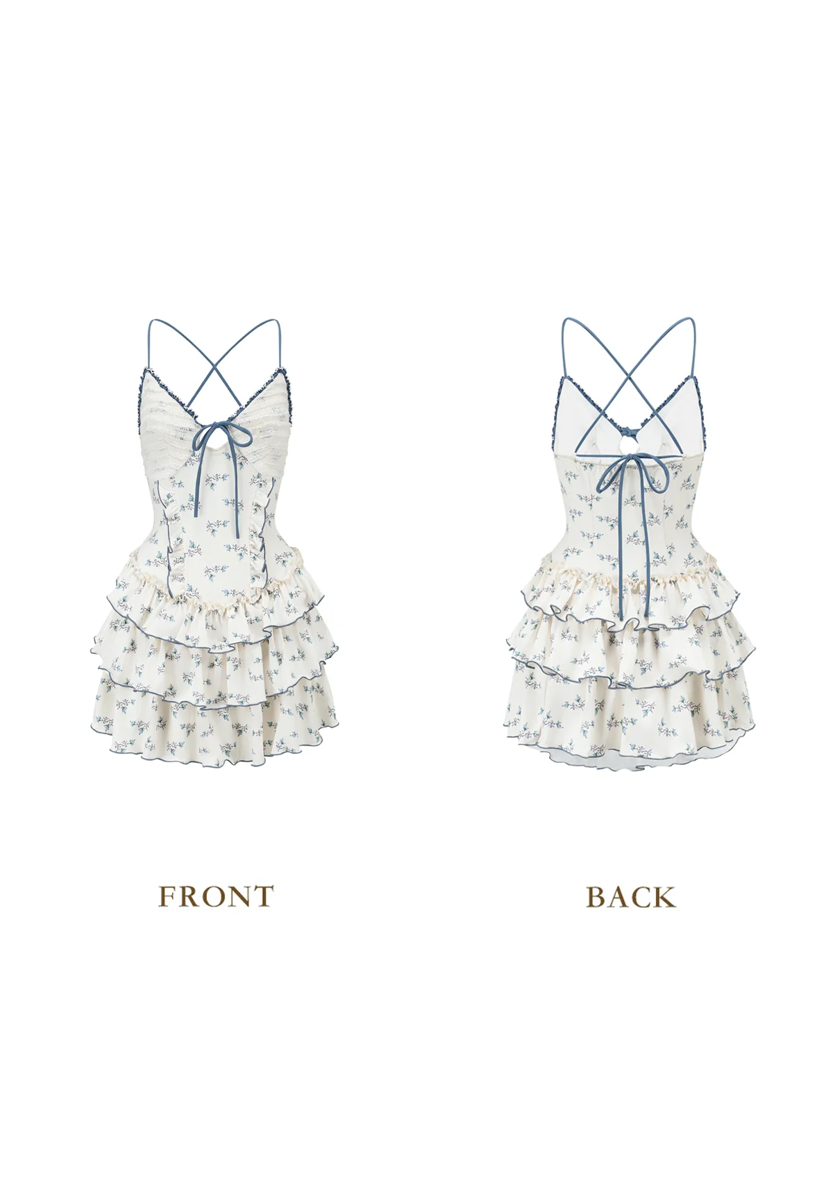 Blue Cherry Blossom Dress - Thrancidy