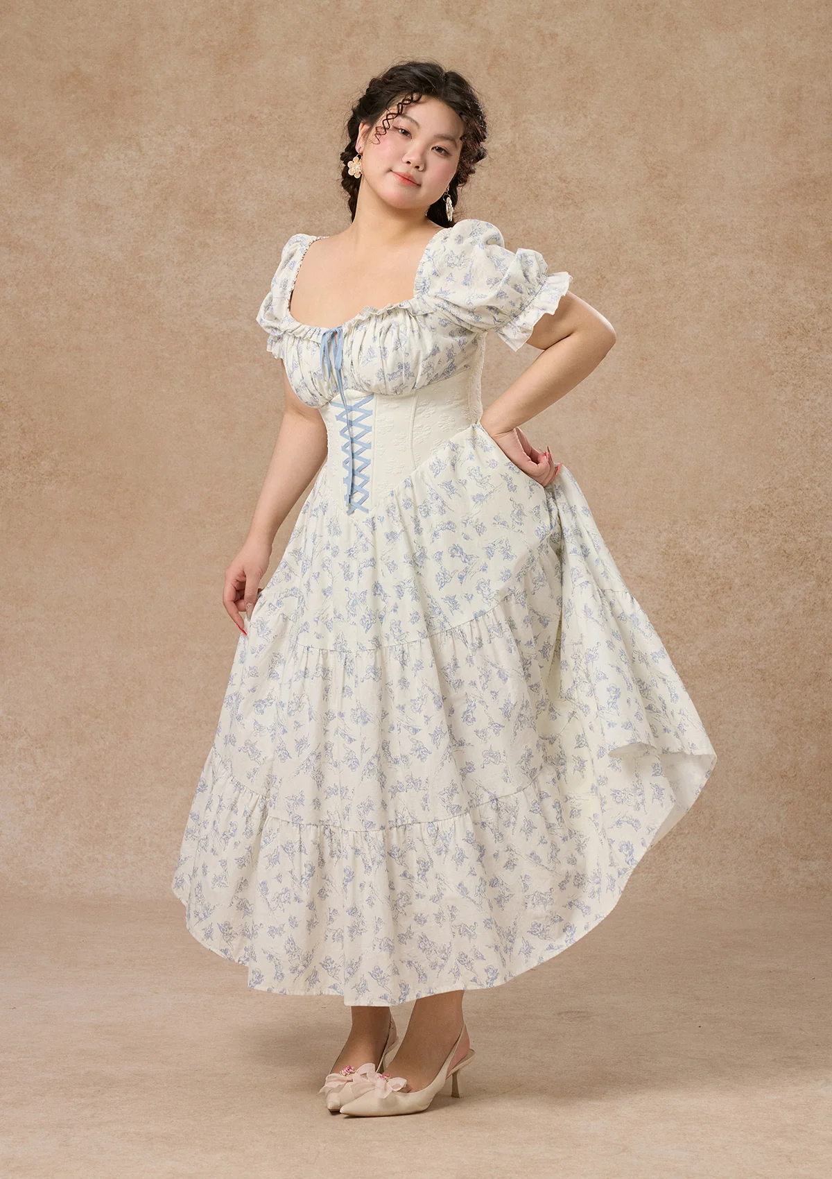 Curve&Plus Blue Dollhouse Corset Dress (Long) - Thrancidy