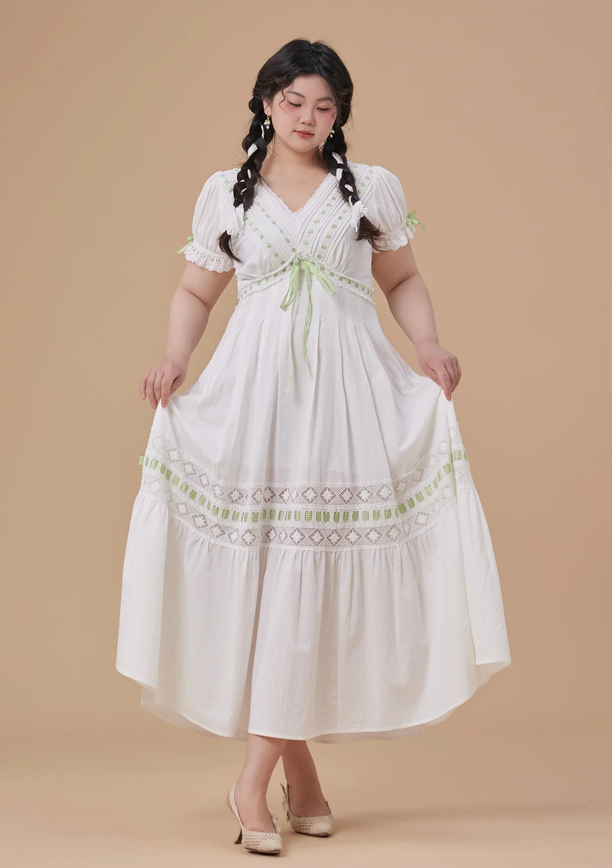 Curve & Plus Green Apple Paradise Dress - Thrancidy