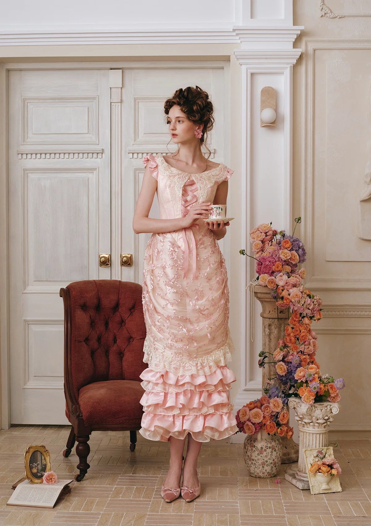 Antique Vase Bustle Corset Dress - Thrancidy