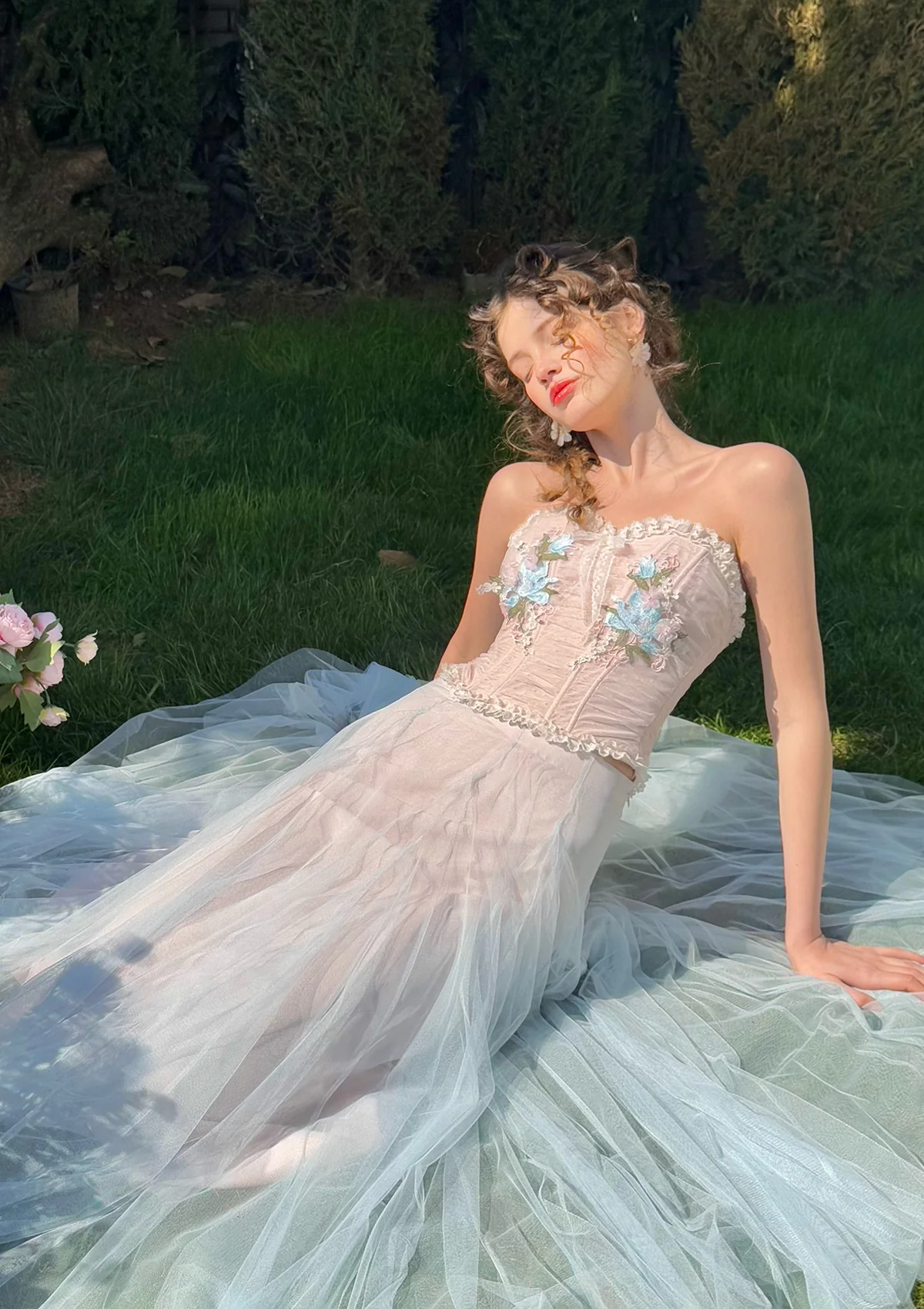 The Blue Lily Gauze Skirt - Thrancidy