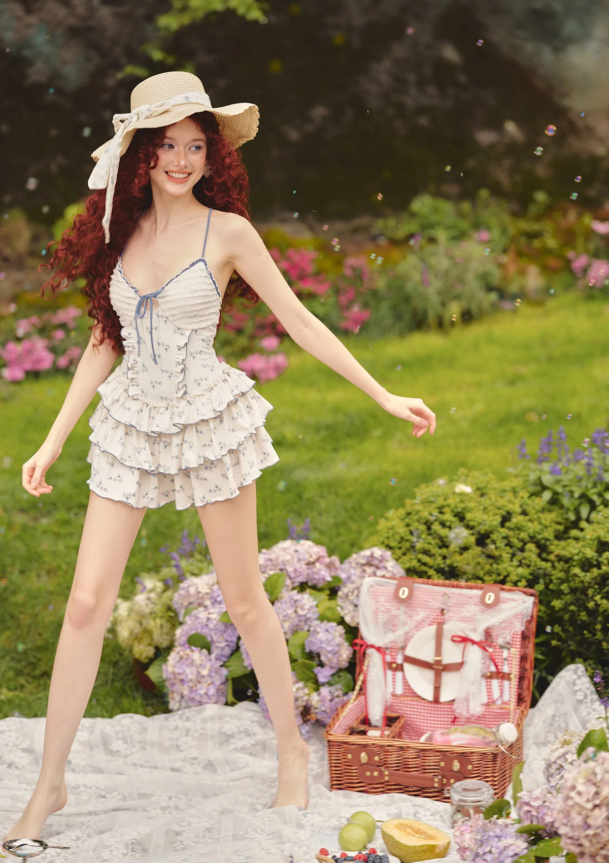 Blue Cherry Blossom Dress - Thrancidy