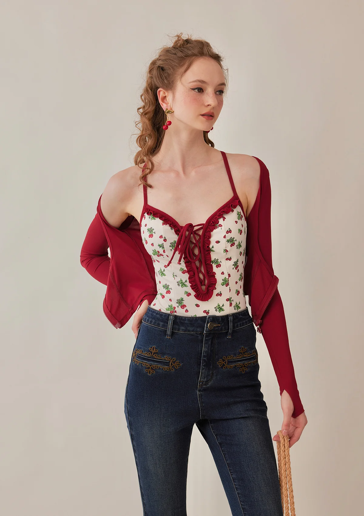 Vibrant Strawberry Bodysuit - Thrancidy
