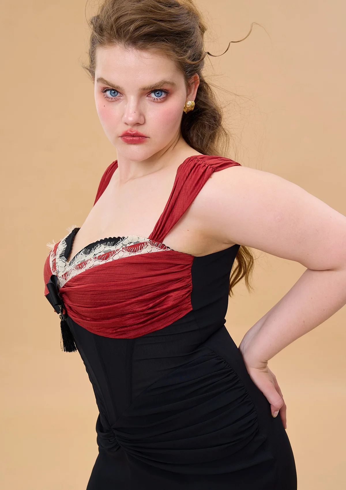 Curve & Plus Shaking the Wine Glass Corset Dress - Thrancidy