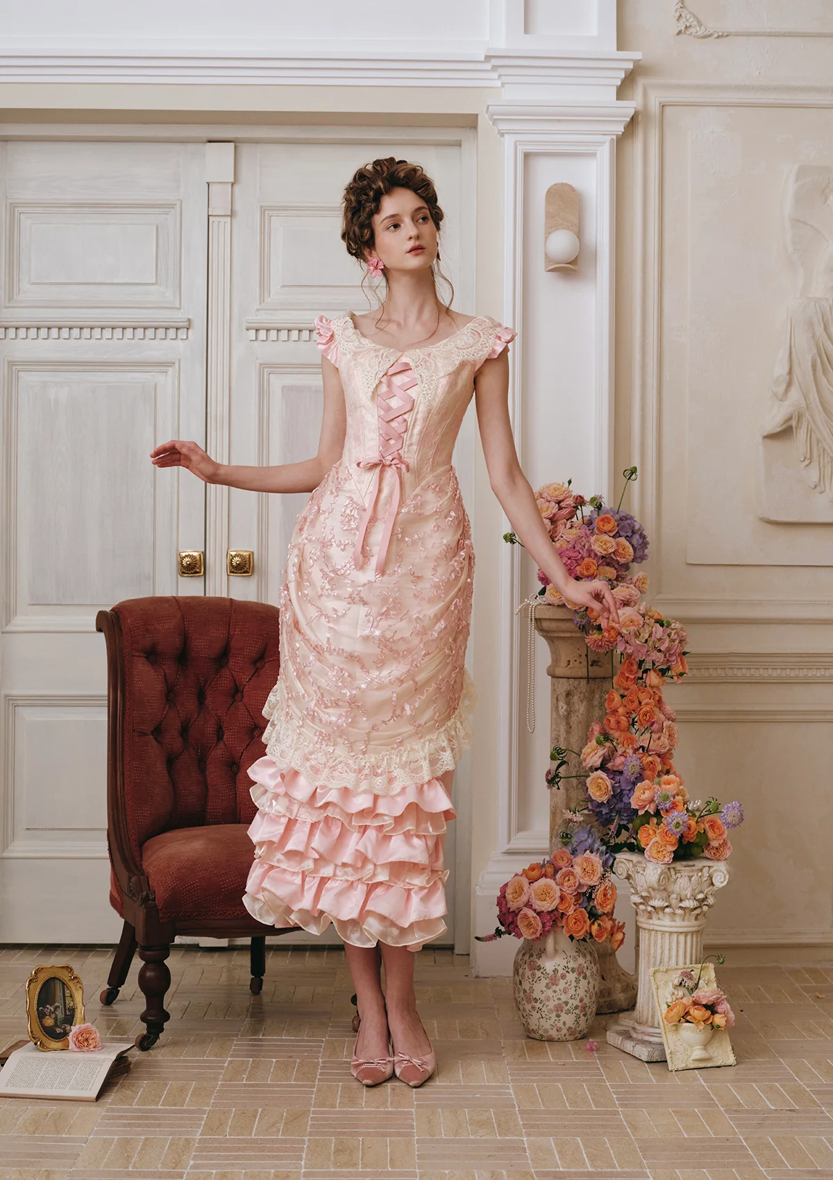 Antique Vase Bustle Corset Dress - Thrancidy