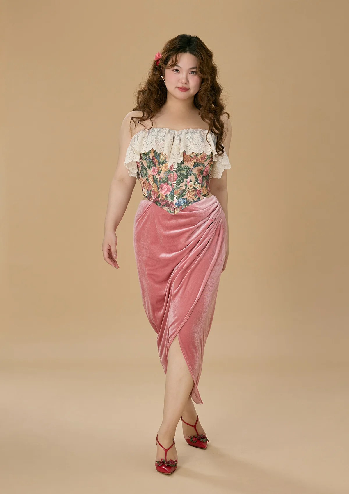 Curve & Plus Flower & Banquet Corset - Thrancidy