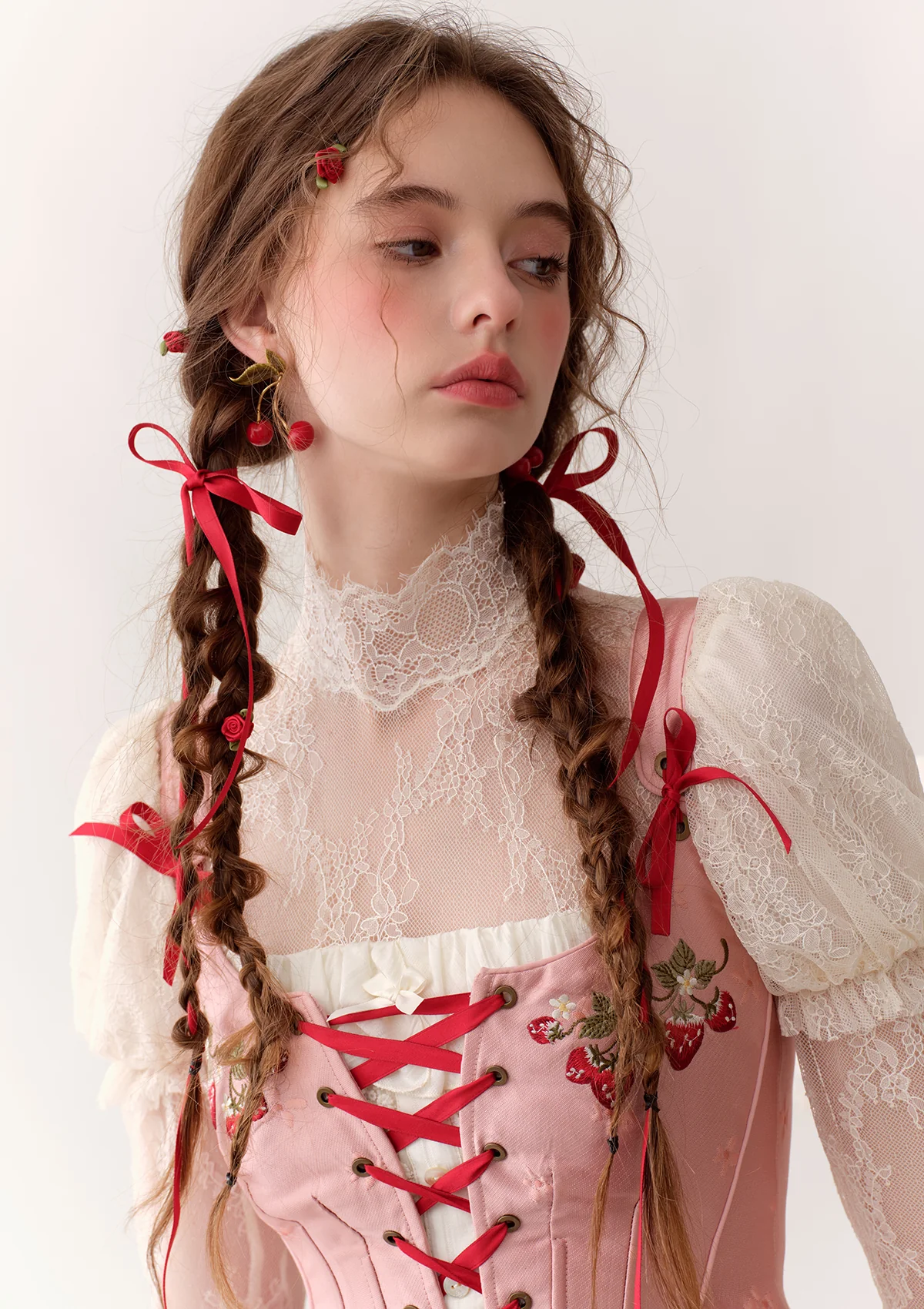 Berries Fashion Editor Underlay Lace Top - Thrancidy