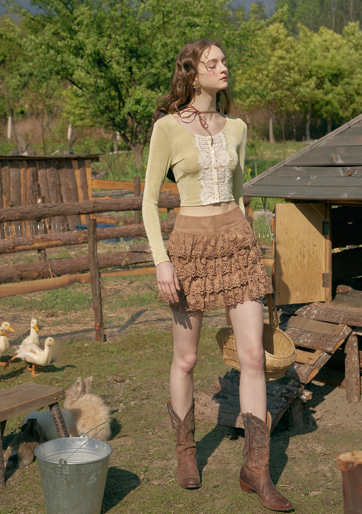 Cheese Mille Crepe Pantskirt - Thrancidy