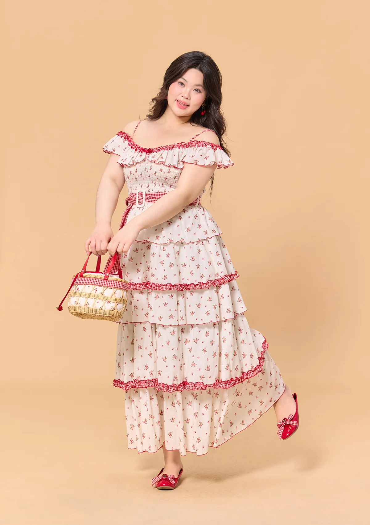 Curve & Plus Red Hood Maiden Dress - Thrancidy