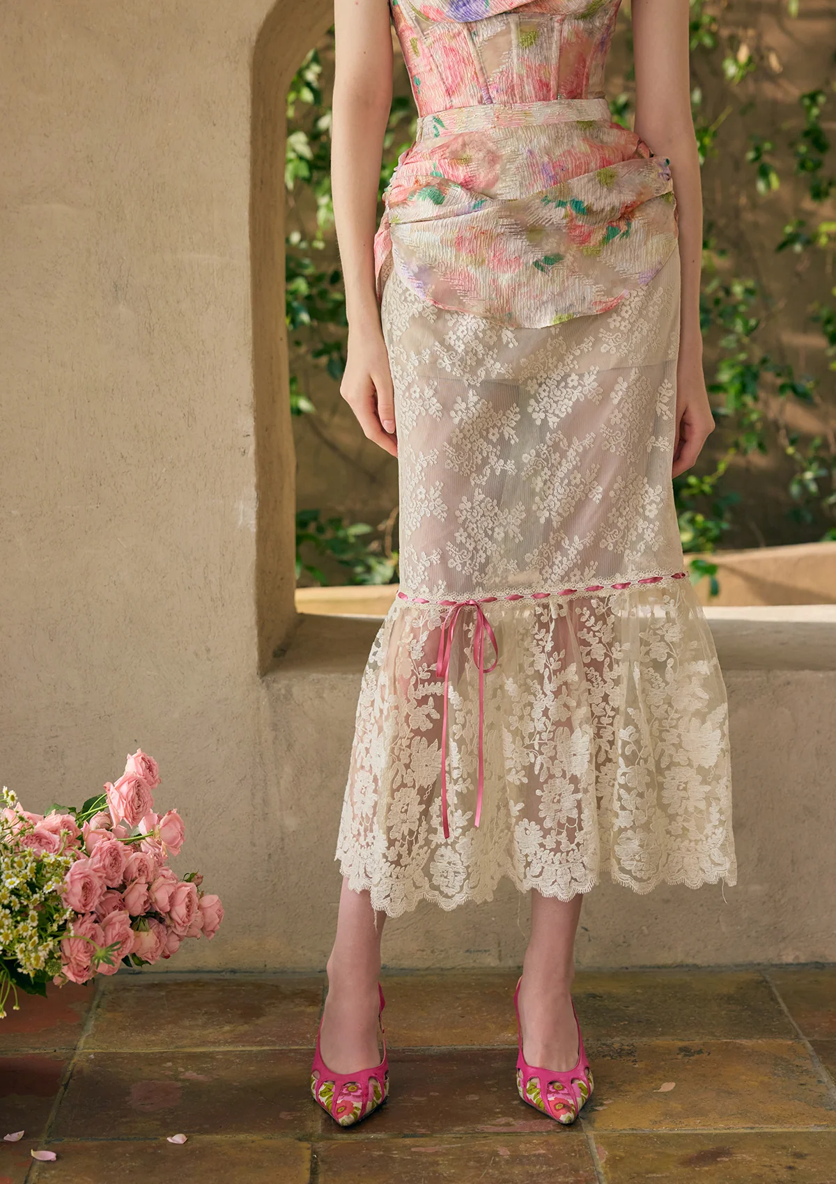 Floral Mirror Skirt - Thrancidy