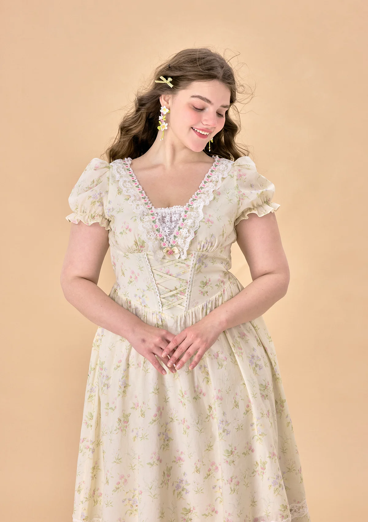 Curve & Plus Garden Tea Party Corset Dress - Thrancidy