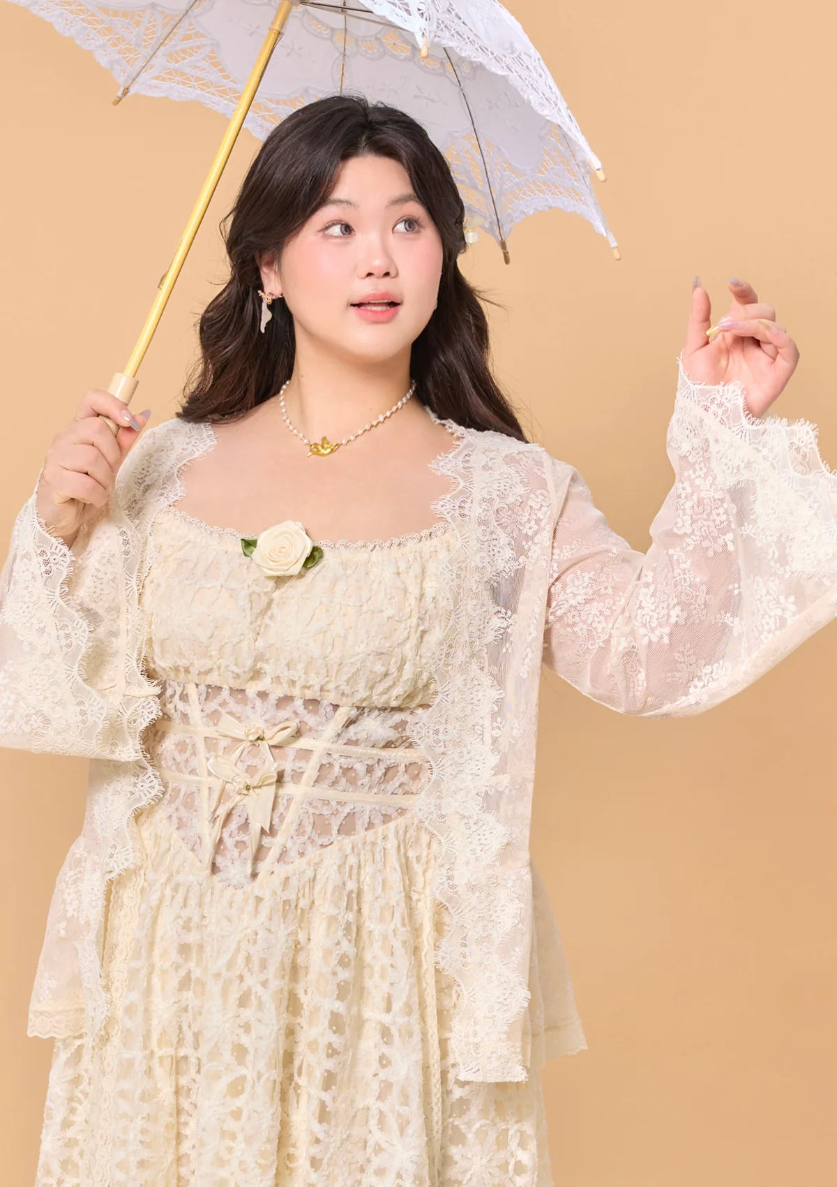 Curve & Plus Jasmine's Dream Net Corset - Thrancidy