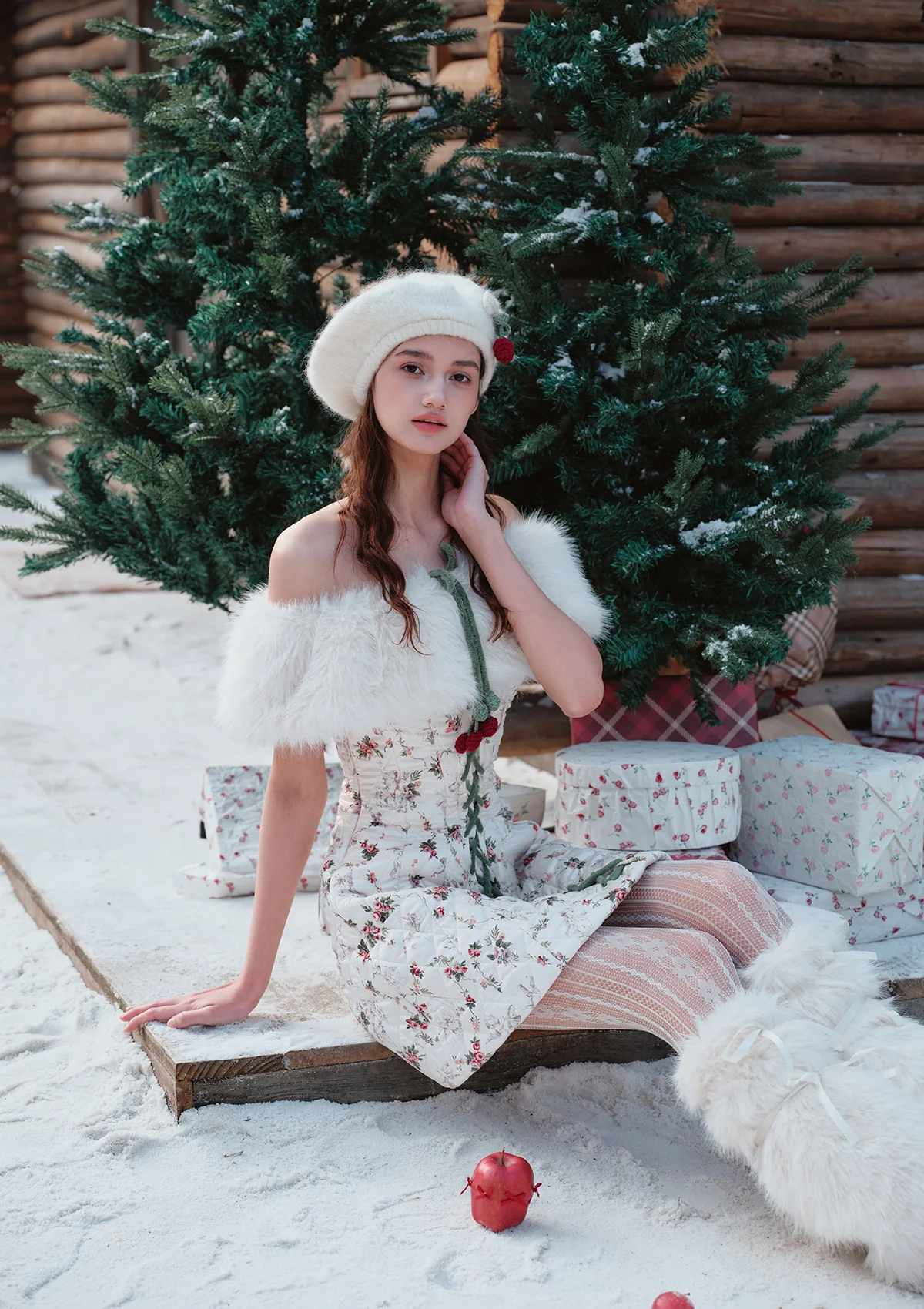 Berry Meow Meow Down Dress - Thrancidy