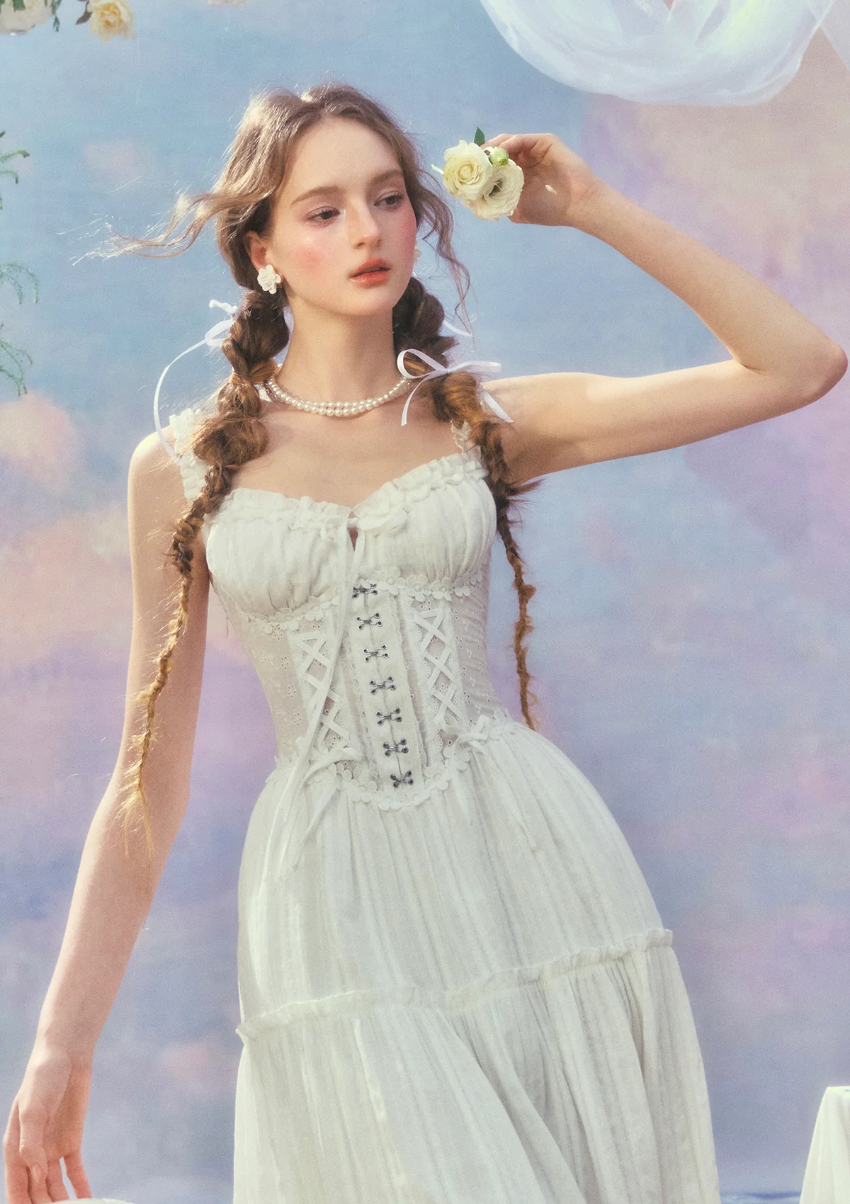 White Dream Tide Corset Dress - Thrancidy