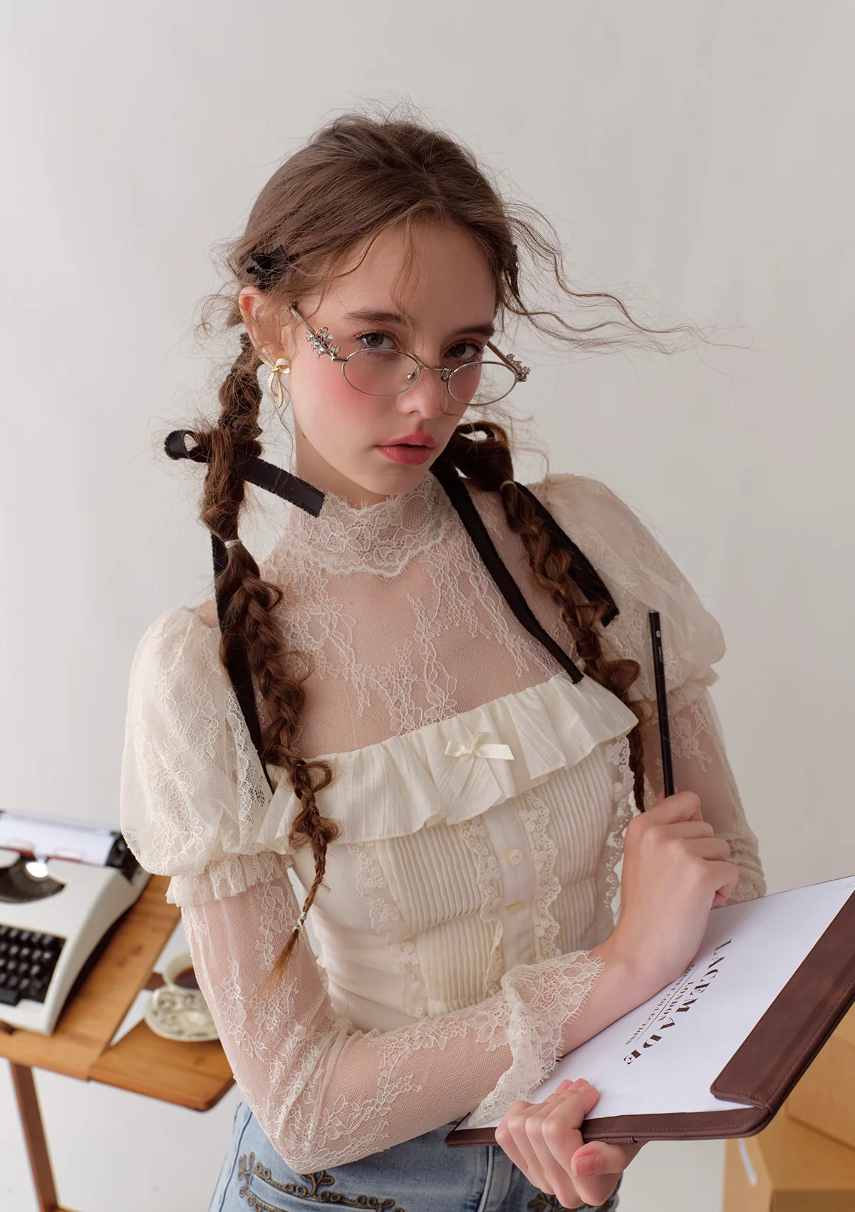 Berries Fashion Editor Underlay Lace Top - Thrancidy