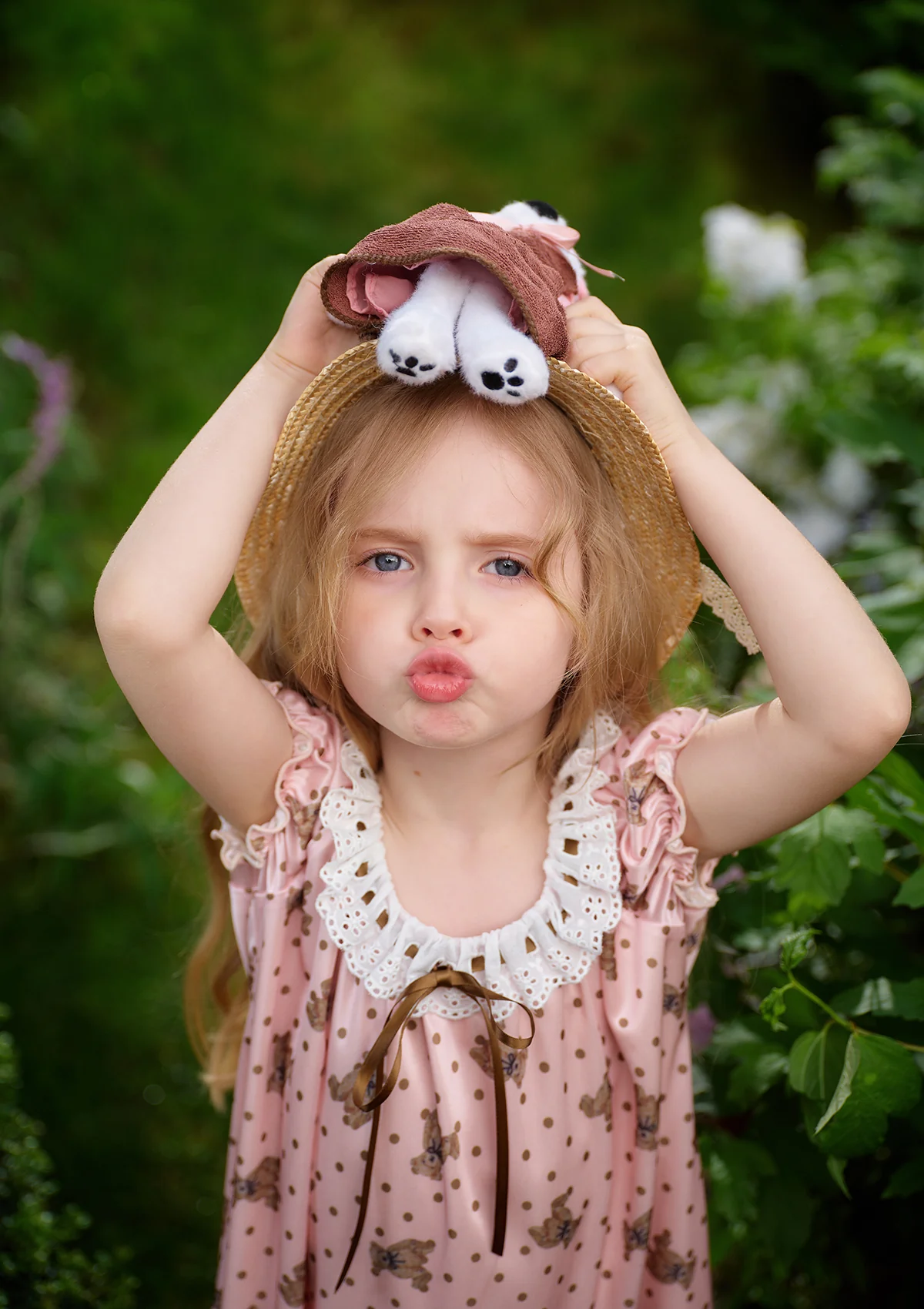 Toddler Girl Muffin Bear in Vacation Dress - Thrancidy