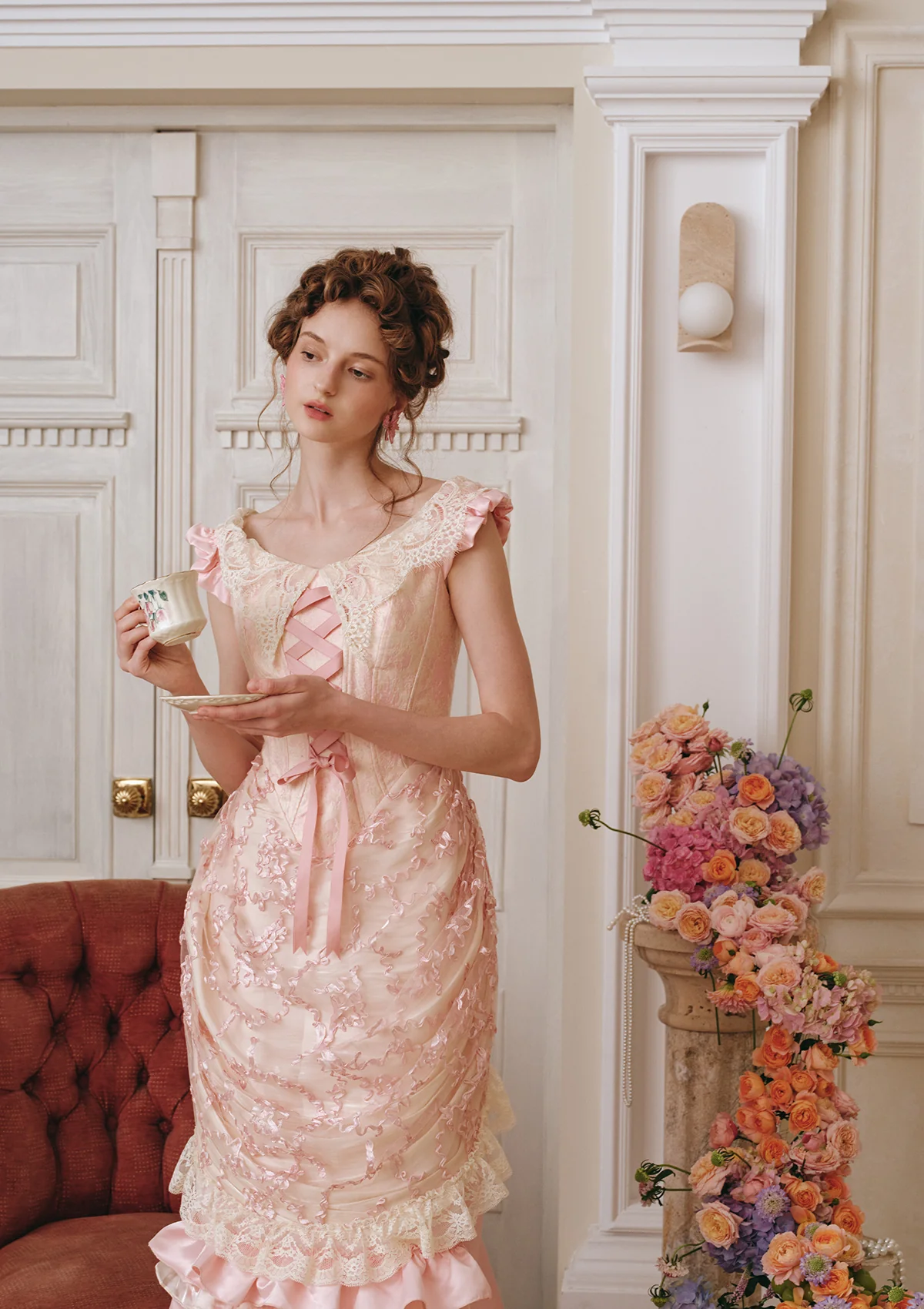 Antique Vase Bustle Corset Dress - Thrancidy