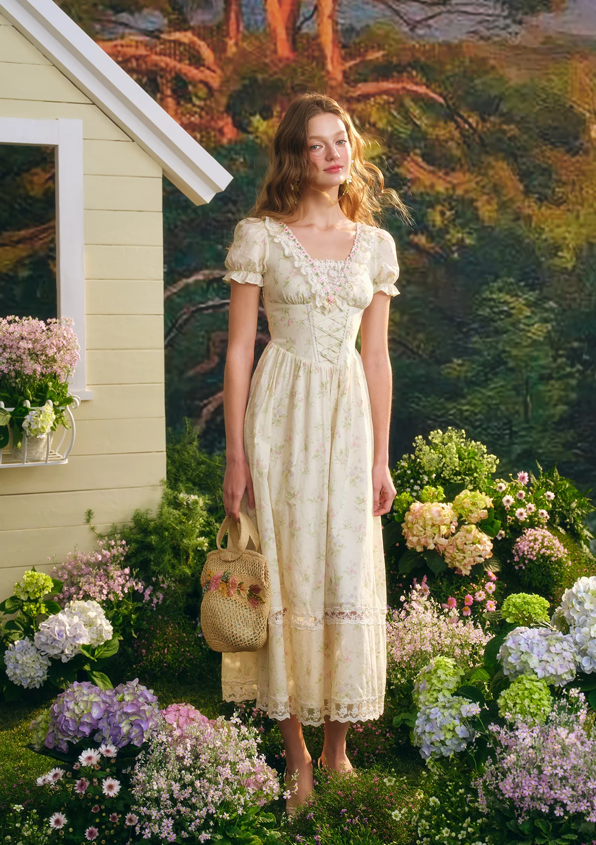 Garden Tea Party Corset Dress - Thrancidy