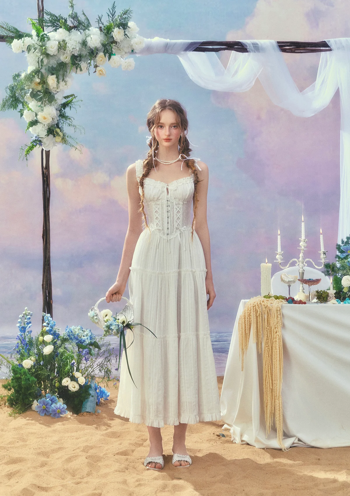 White Dream Tide Corset Dress - Thrancidy