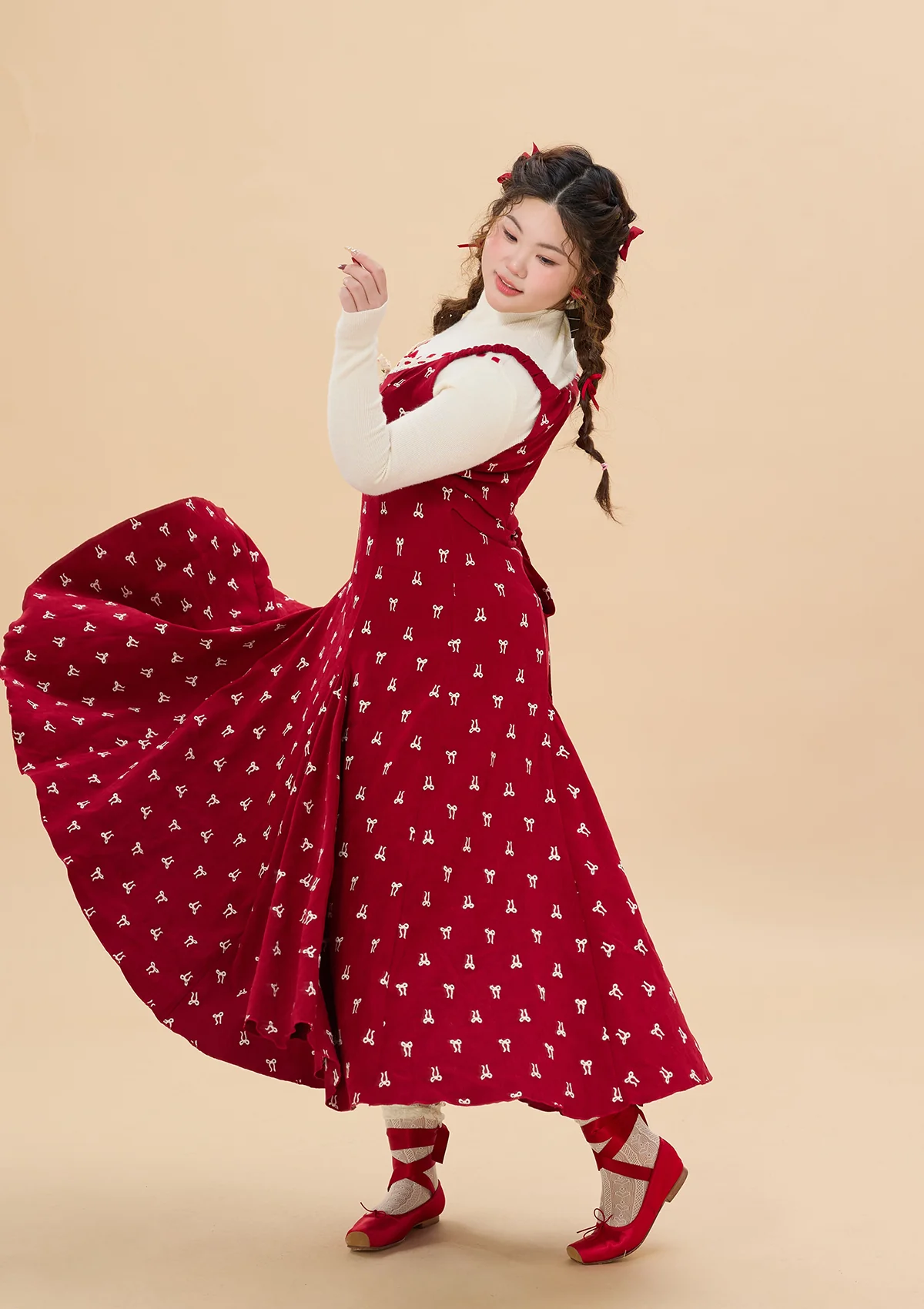 Curve & Plus Strawberry Newspaper Office Dress - Thrancidy