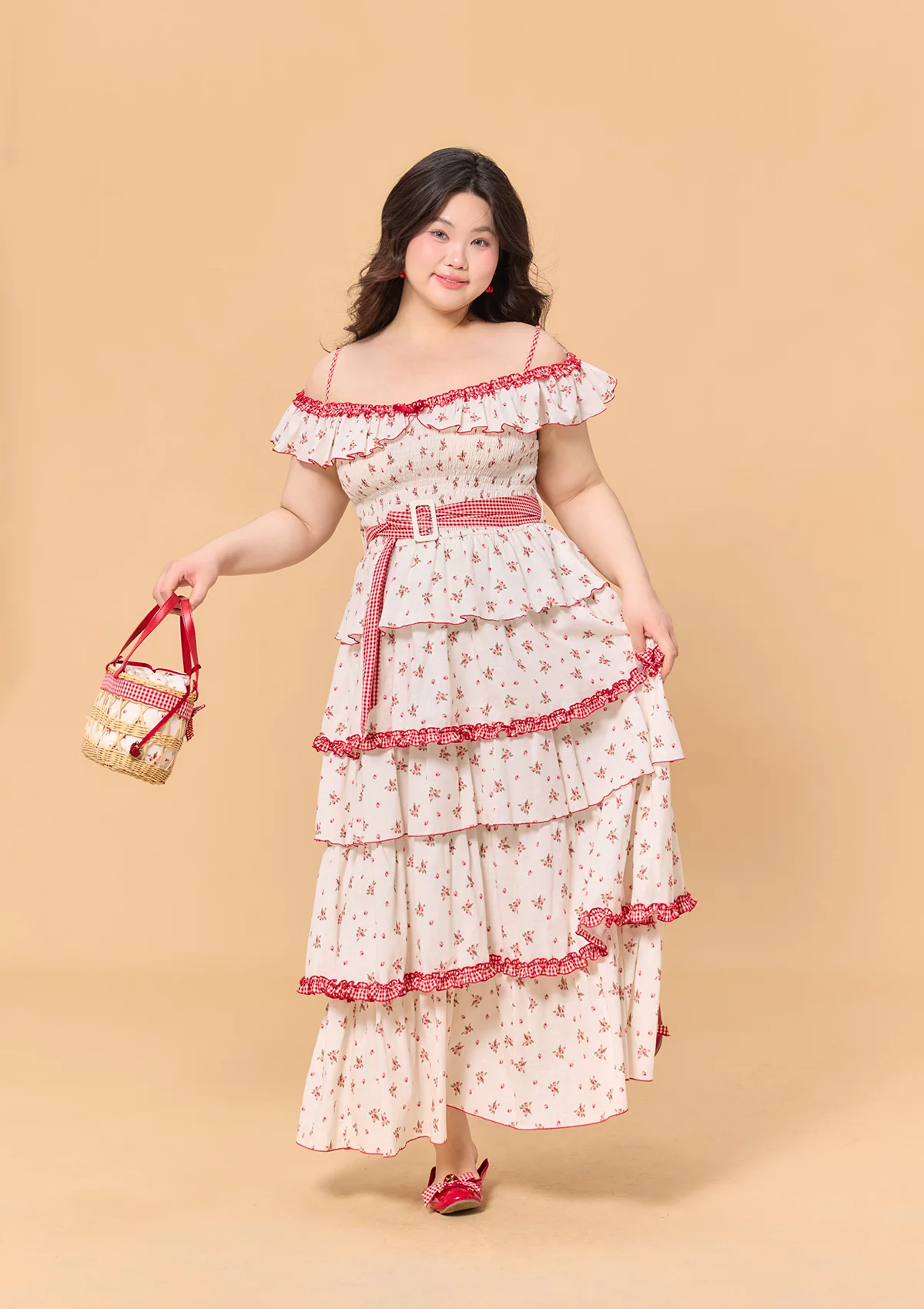 Curve & Plus Red Hood Maiden Dress - Thrancidy