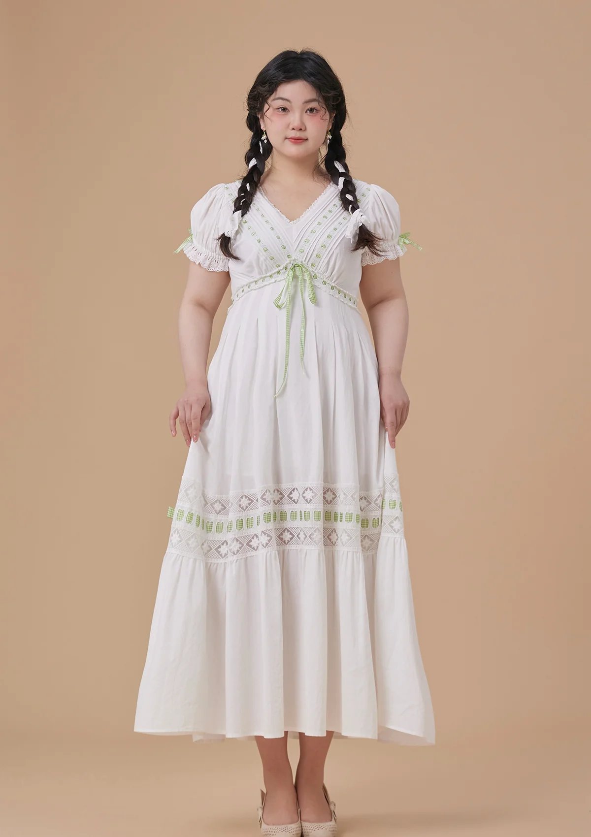 Curve & Plus Green Apple Paradise Dress - Thrancidy
